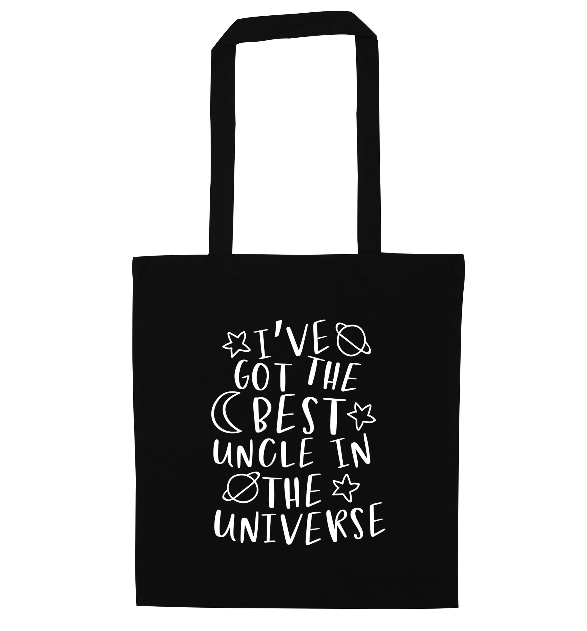 I've got the best uncle in the universe black tote bag