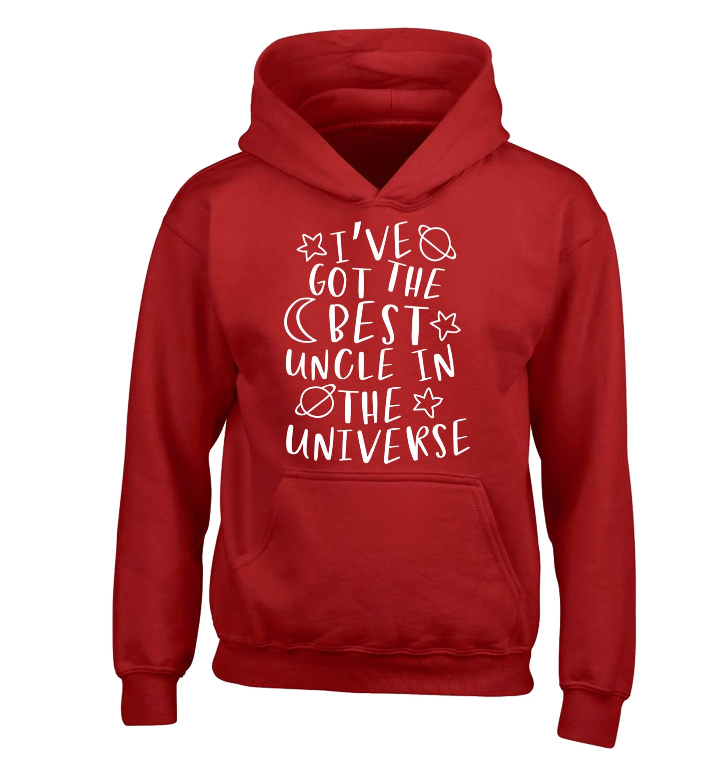 I've got the best uncle in the universe children's red hoodie 12-13 Years