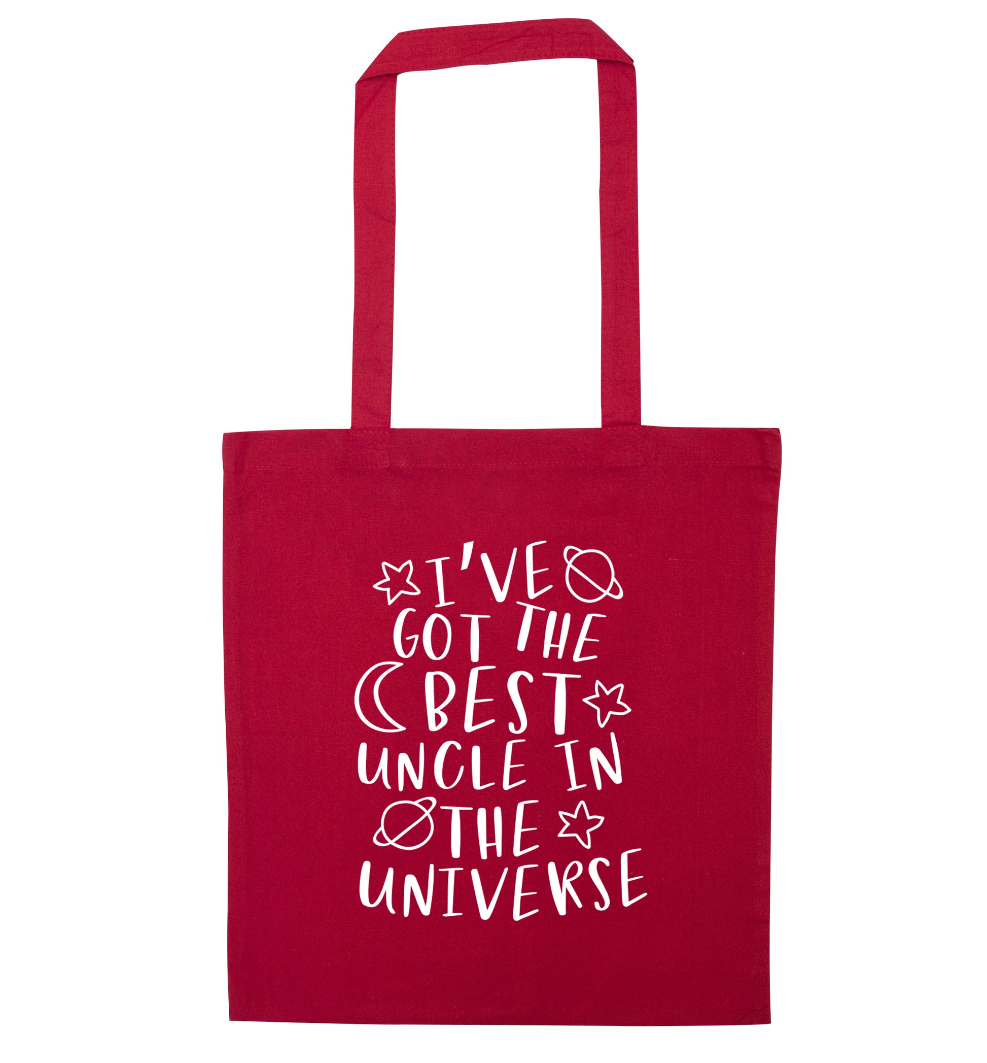 I've got the best uncle in the universe red tote bag