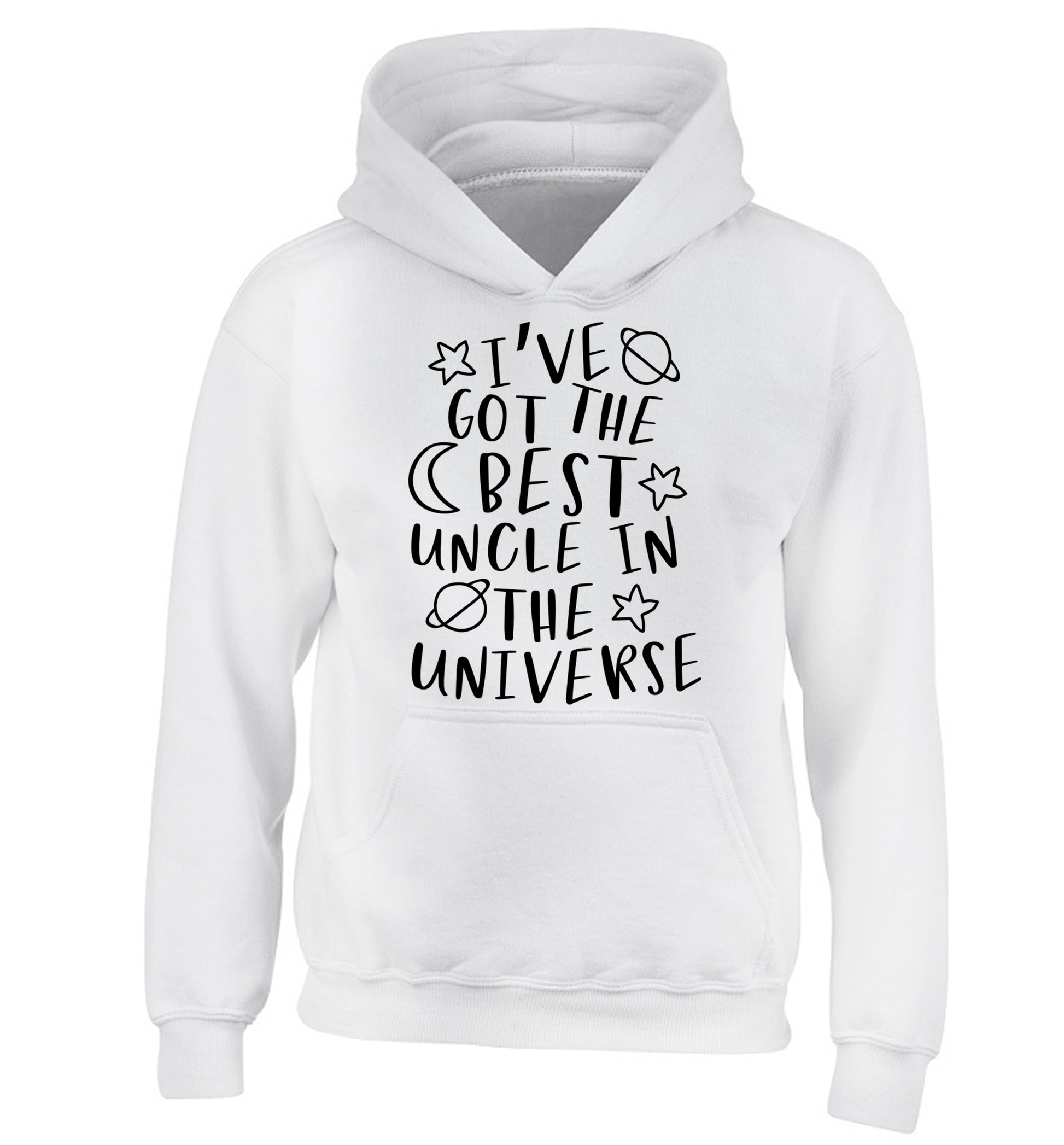 I've got the best uncle in the universe children's white hoodie 12-13 Years