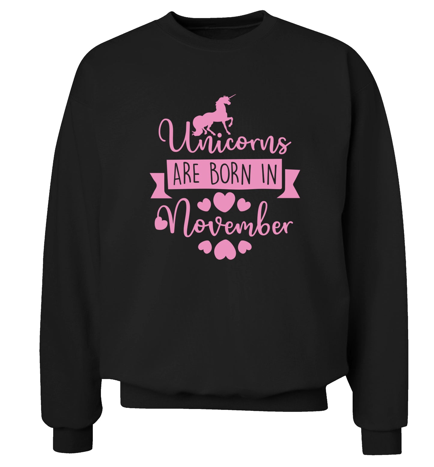 Unicorns are born in November Adult's unisex black Sweater 2XL