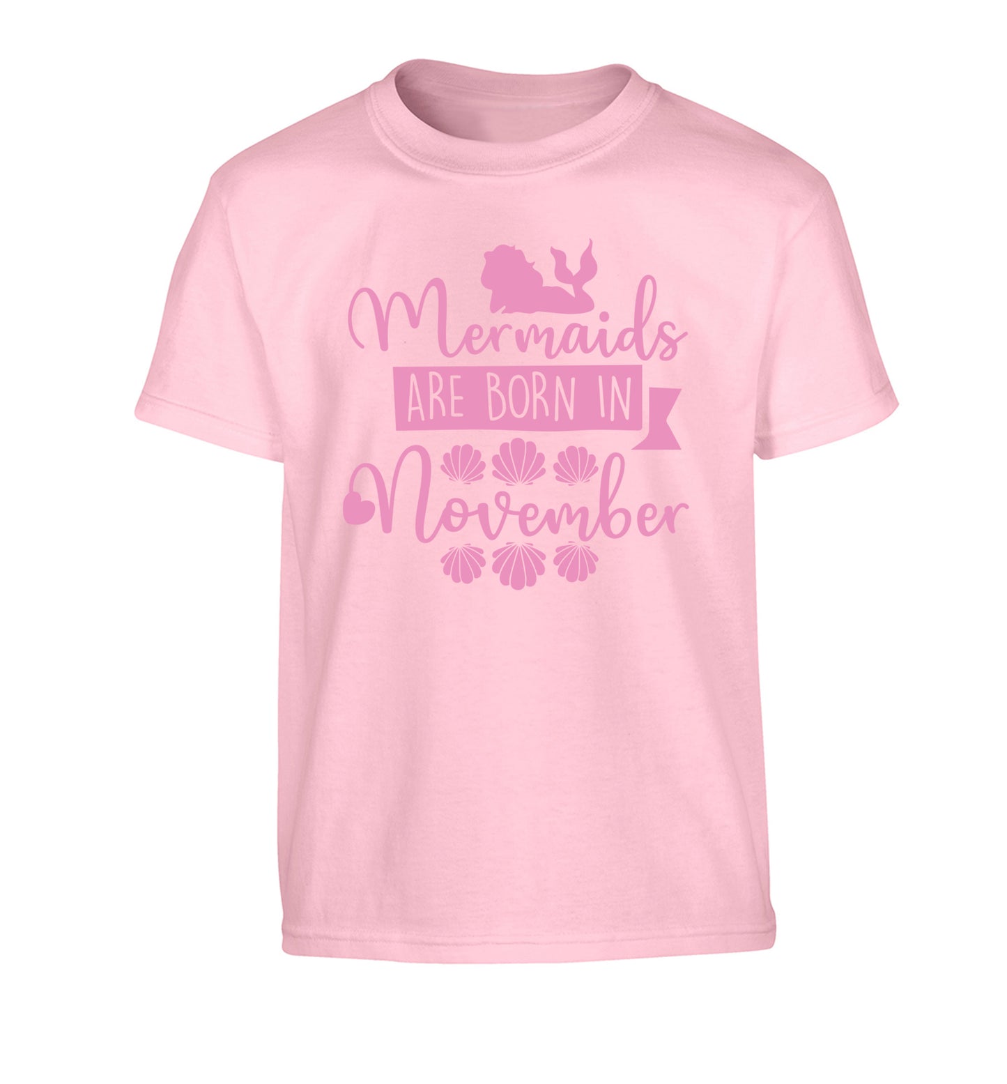 Mermaids are born in November Children's light pink Tshirt 12-13 Years