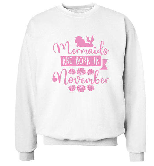 Mermaids are born in November Adult's unisex white Sweater 2XL