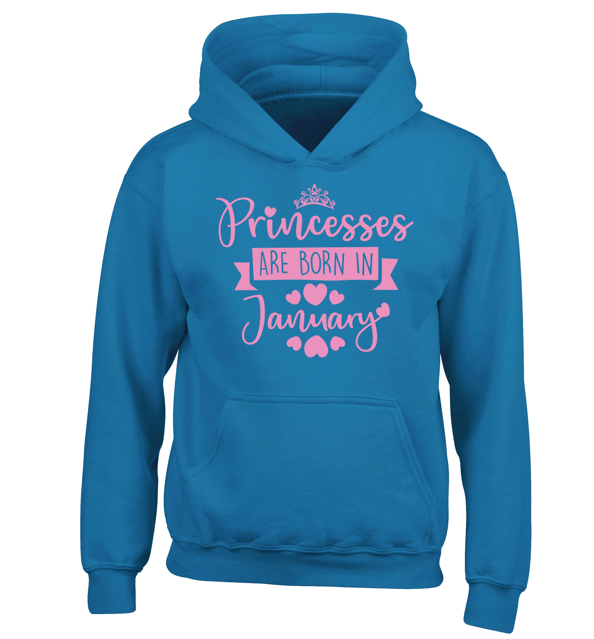 Princesses are born in November children's blue hoodie 12-13 Years