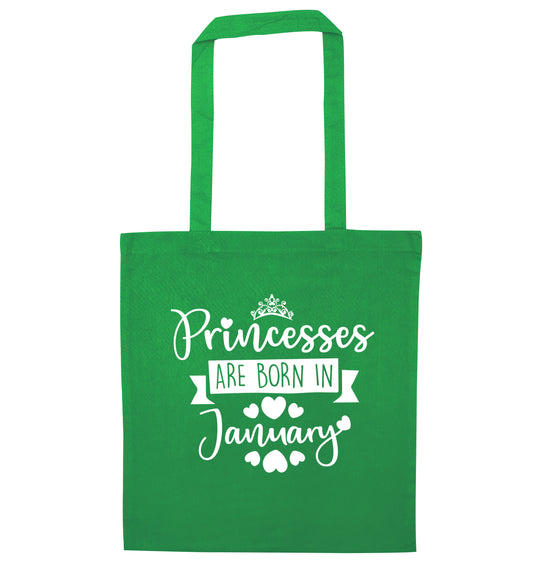 Princesses are born in November green tote bag