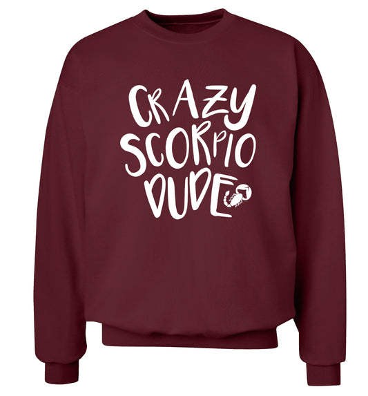 Crazy scorpio dude Adult's unisex maroon Sweater 2XL