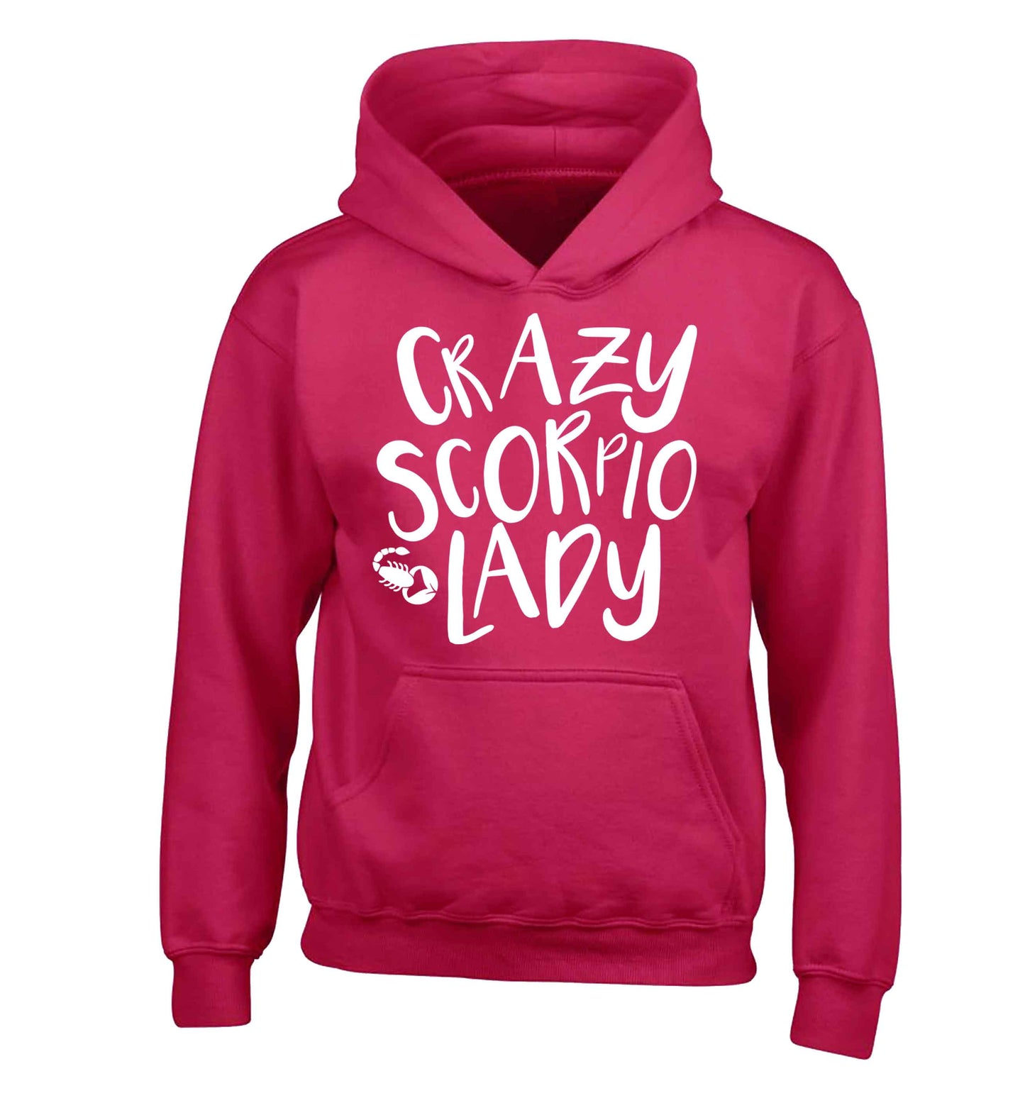 Crazy scorpio lady children's pink hoodie 12-13 Years