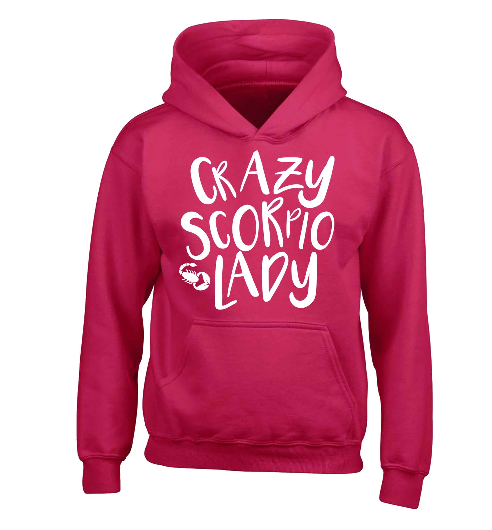 Crazy scorpio lady children's pink hoodie 12-13 Years