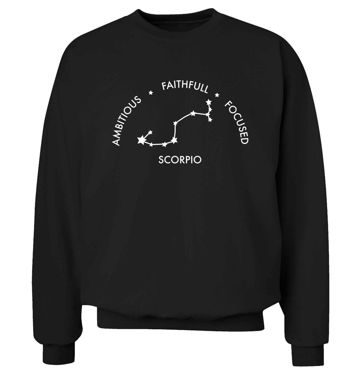 Scorpio, ambitious, faithfull, focused Adult's unisex black Sweater 2XL