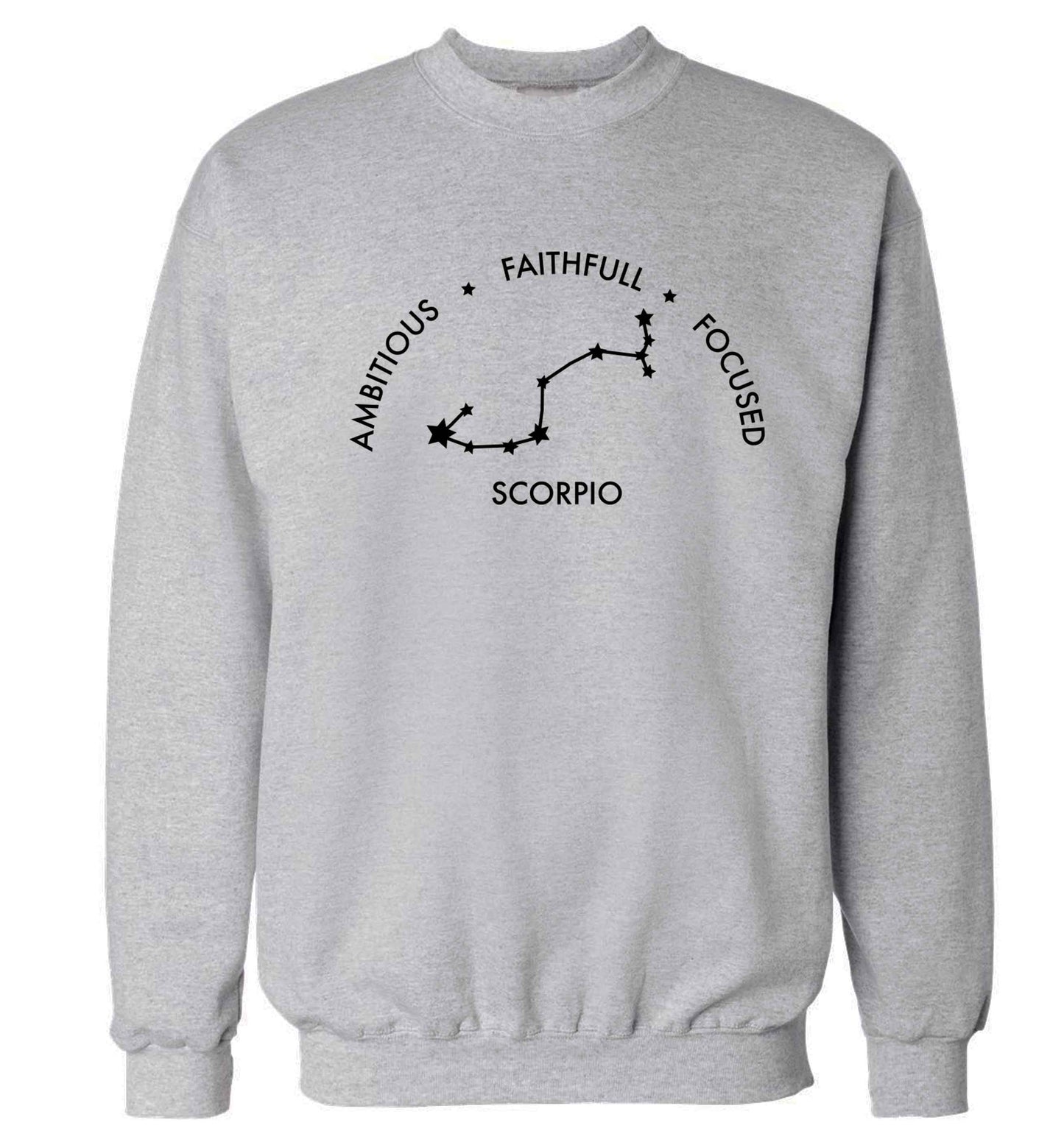 Scorpio, ambitious, faithfull, focused Adult's unisex grey Sweater 2XL