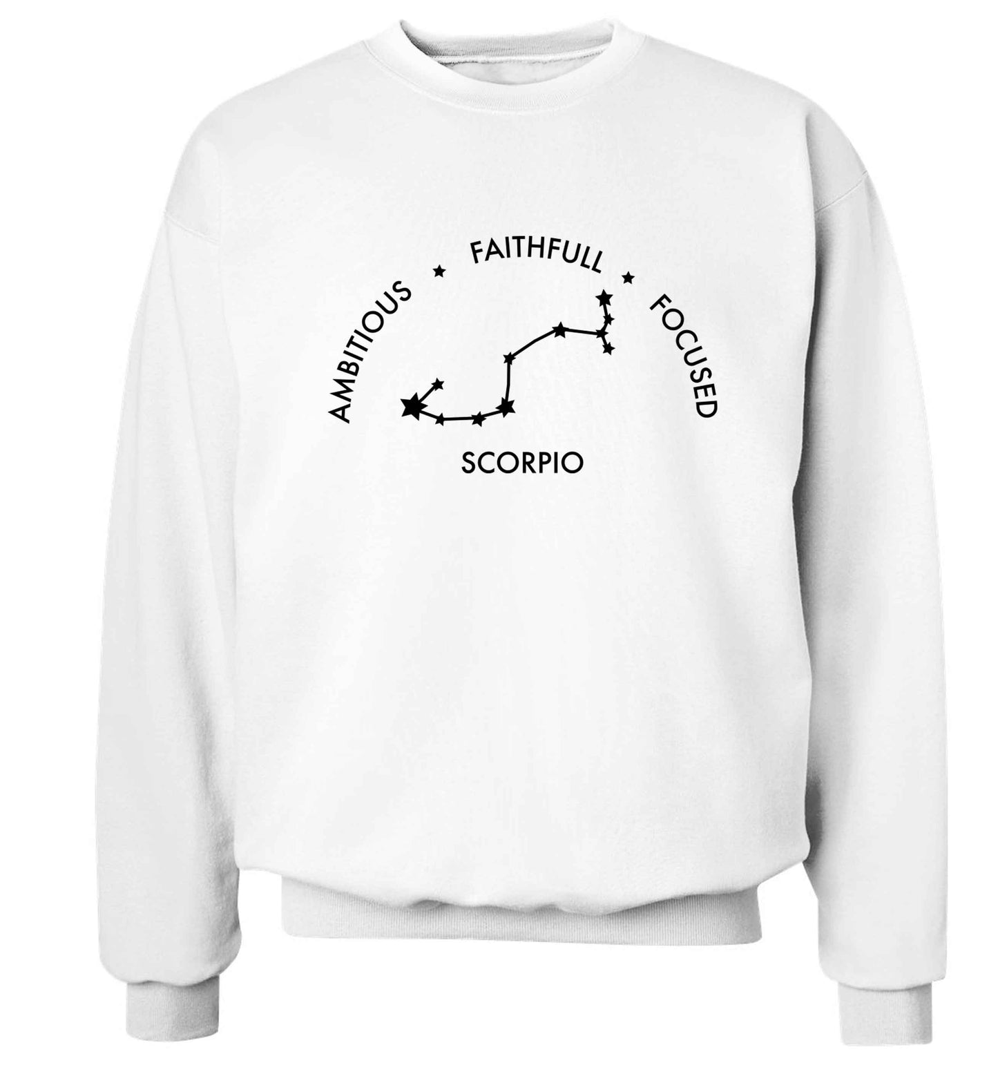Scorpio, ambitious, faithfull, focused Adult's unisex white Sweater 2XL