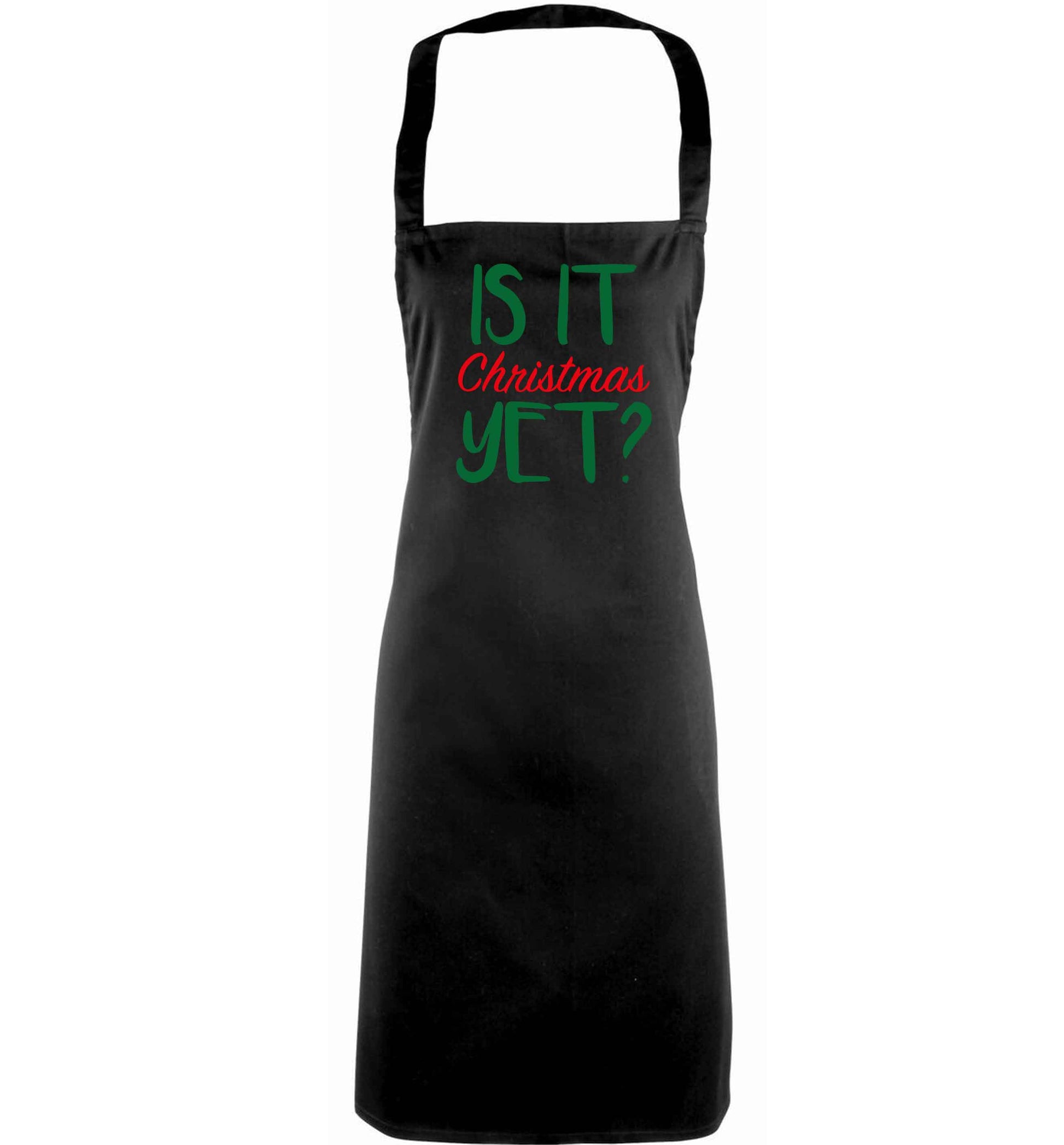 Is it Christmas yet? adults black apron