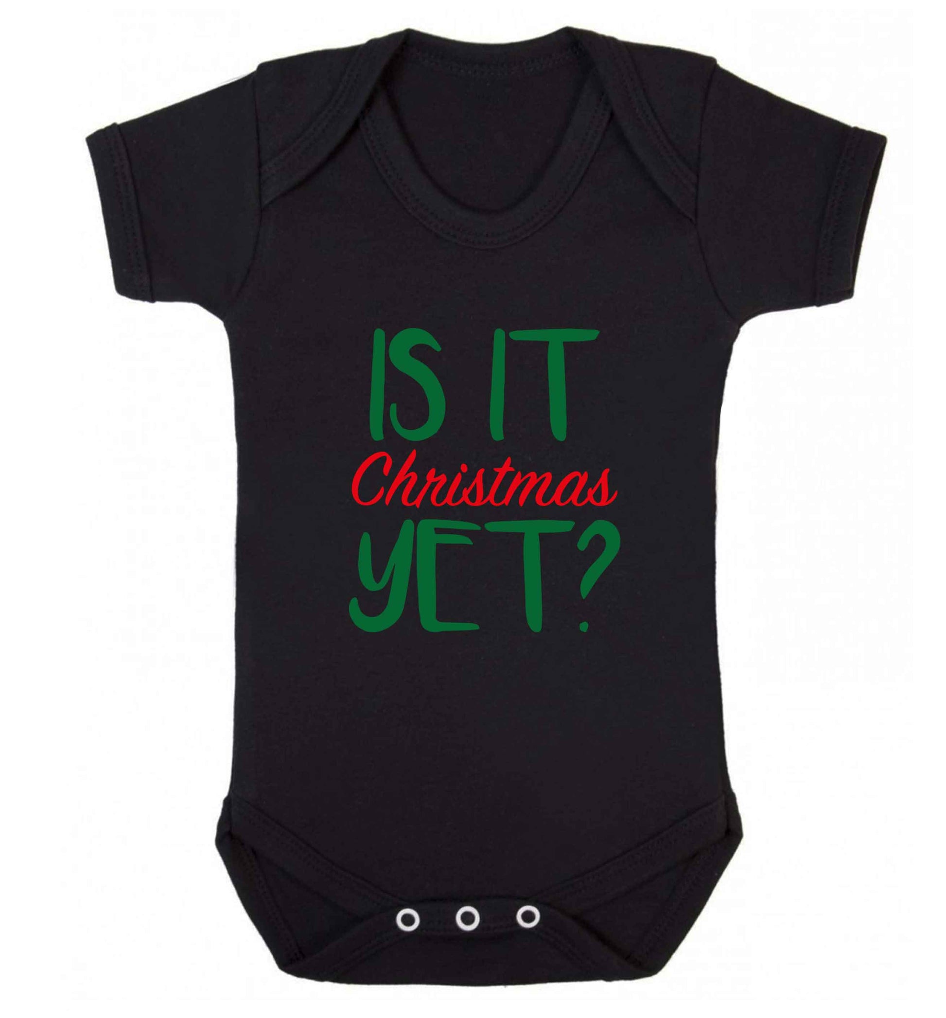 Is it Christmas yet? baby vest black 18-24 months