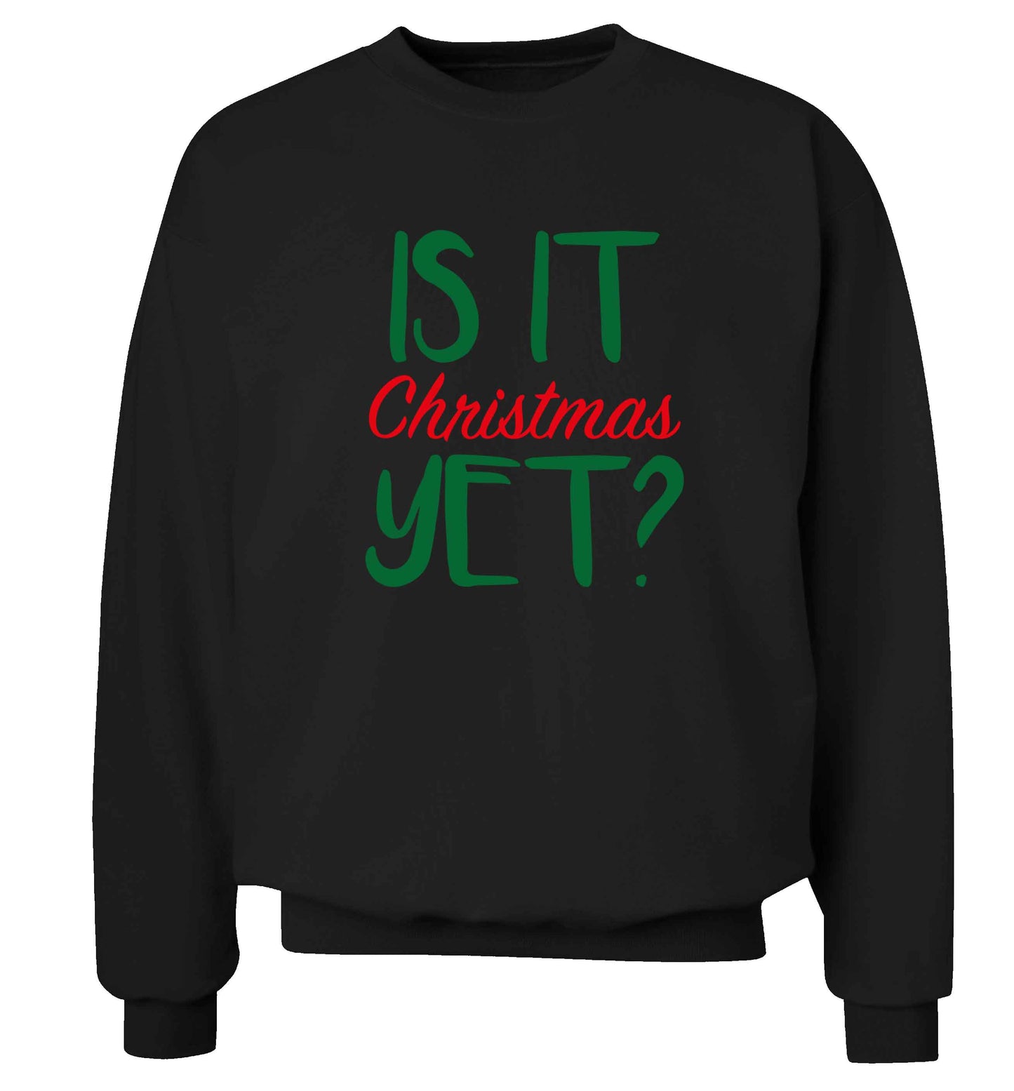 Is it Christmas yet? adult's unisex black sweater 2XL