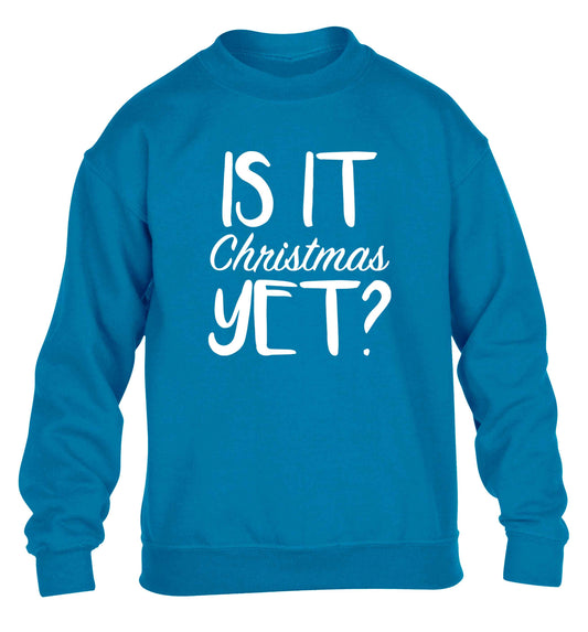 Is it Christmas yet? children's blue sweater 12-13 Years