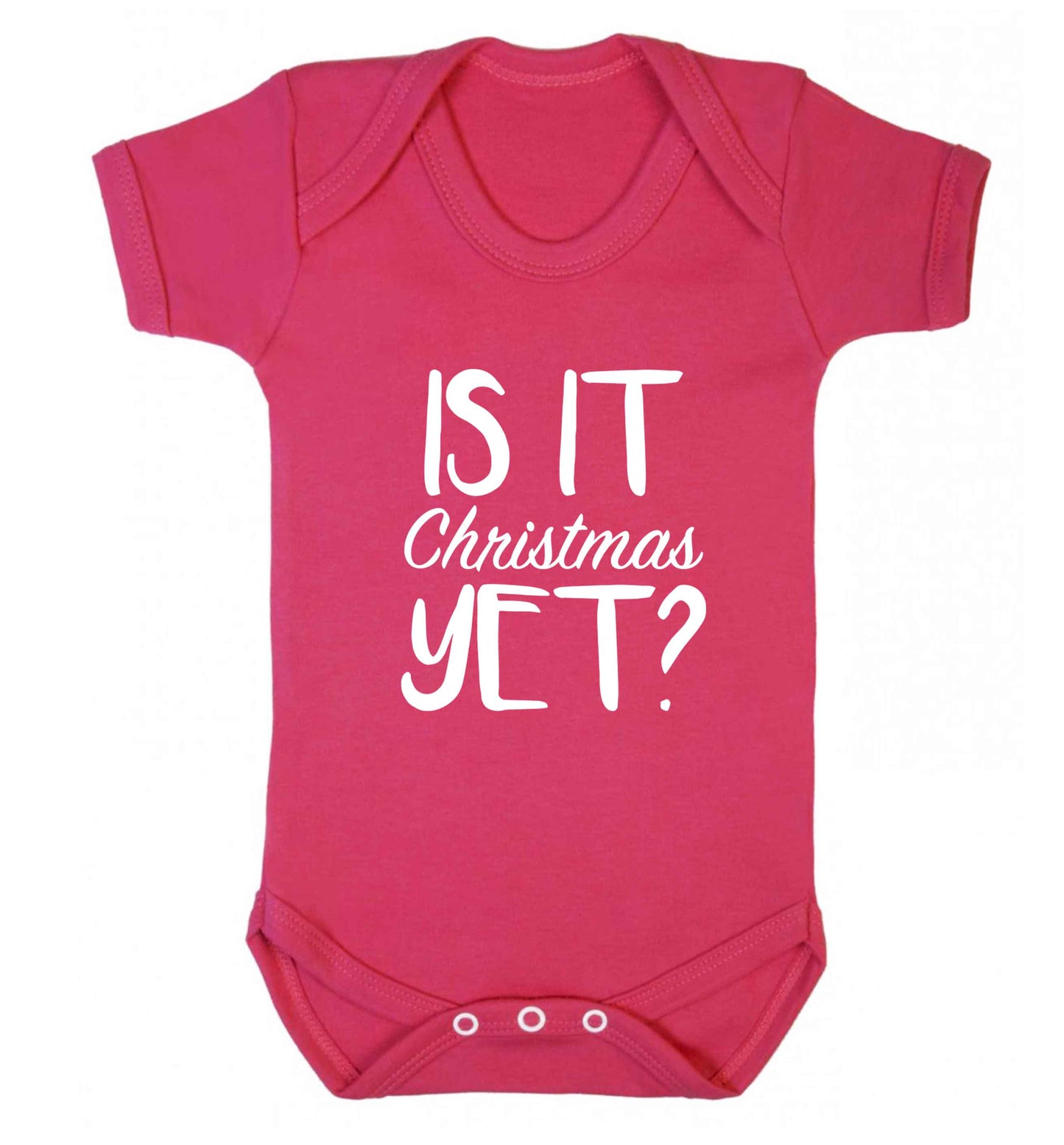 Is it Christmas yet? baby vest dark pink 18-24 months