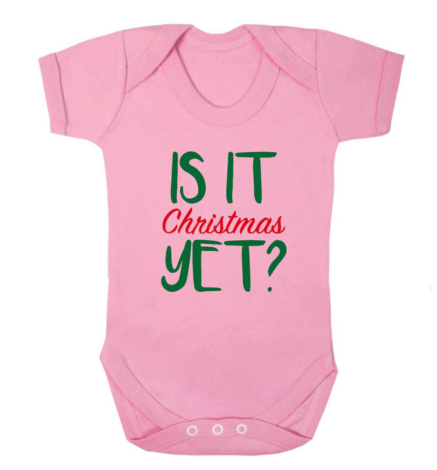 Is it Christmas yet? baby vest pale pink 18-24 months