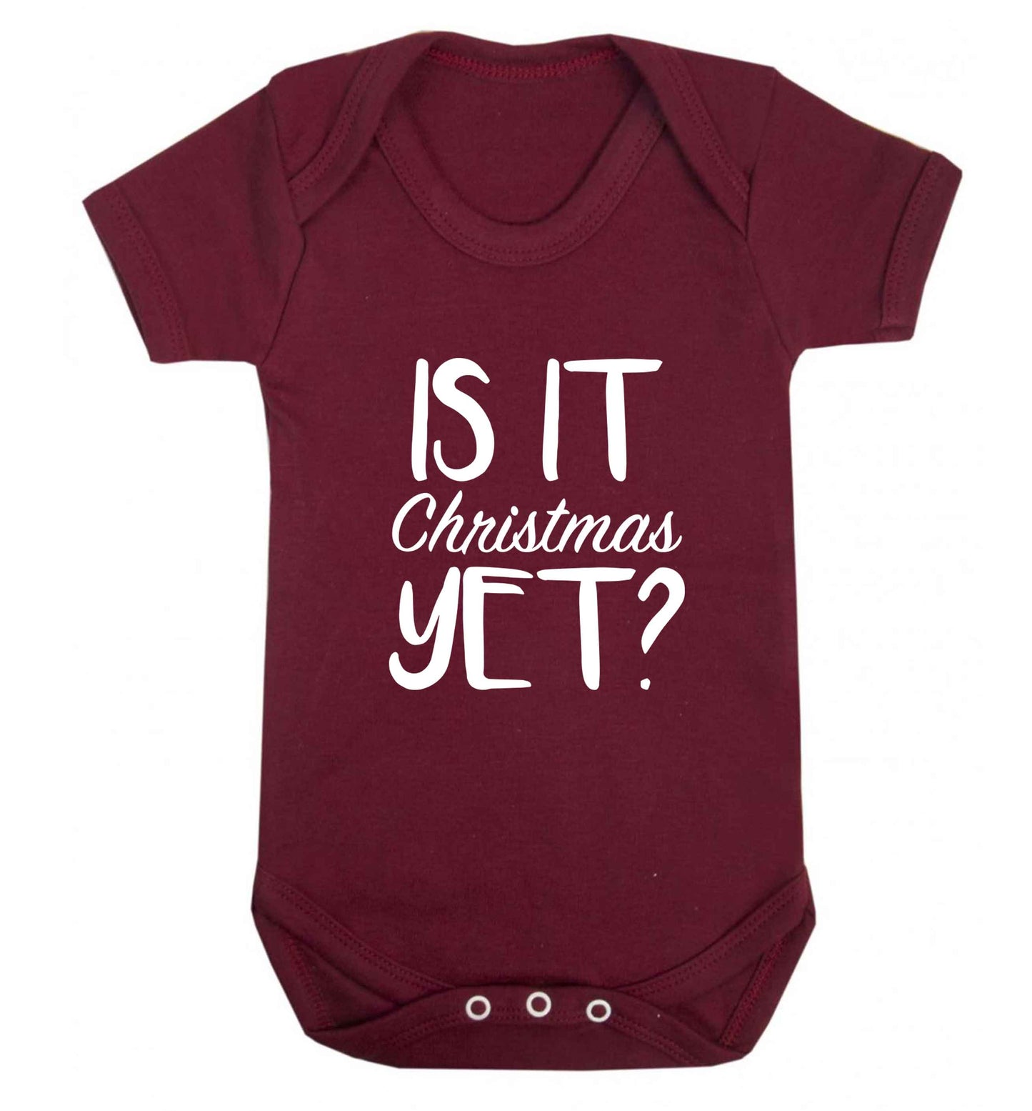 Is it Christmas yet? baby vest maroon 18-24 months