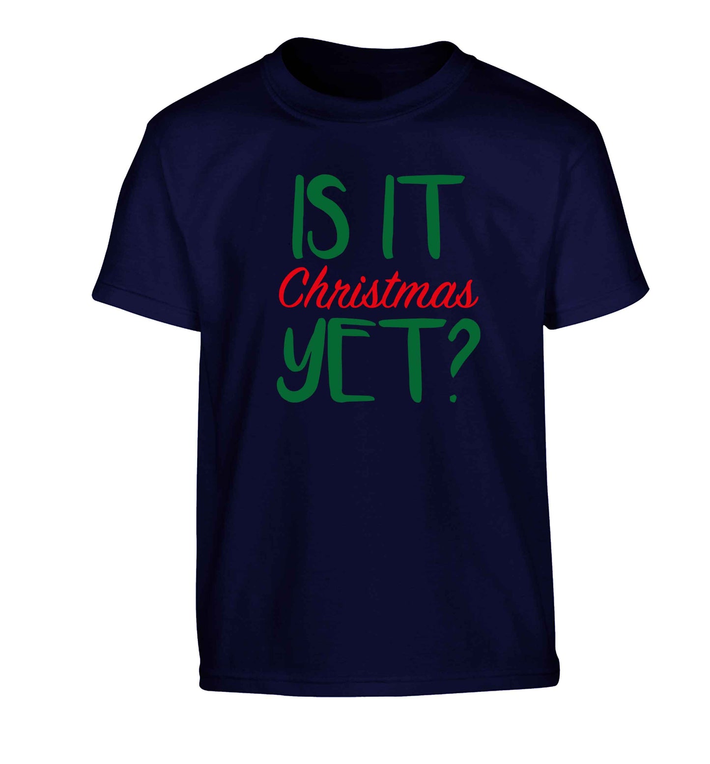 Is it Christmas yet? Children's navy Tshirt 12-13 Years