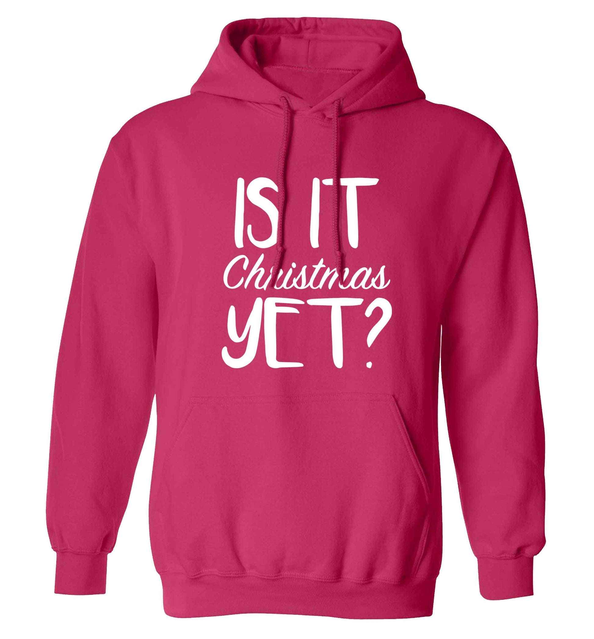 Is it Christmas yet? adults unisex pink hoodie 2XL