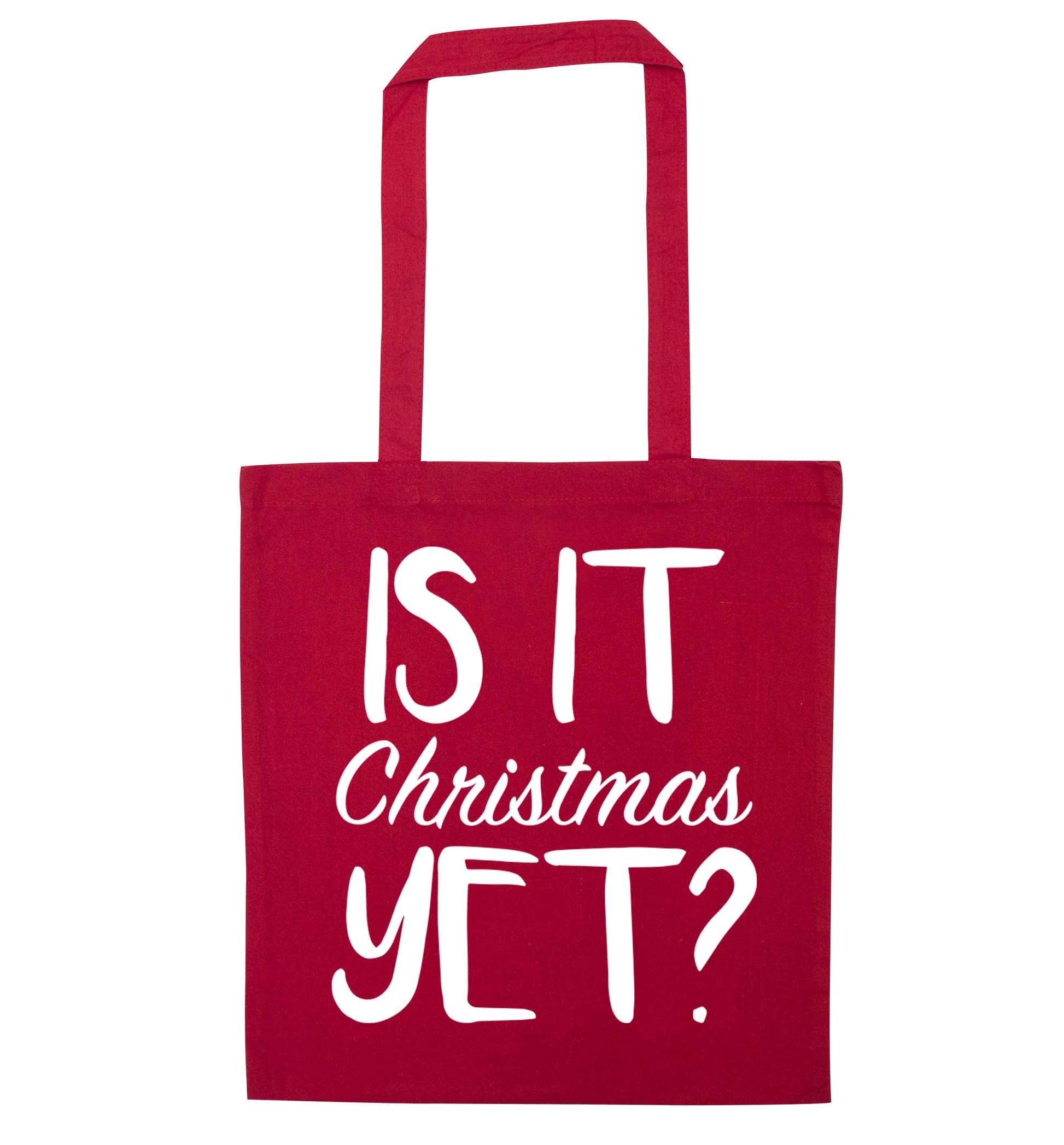 Is it Christmas yet? red tote bag