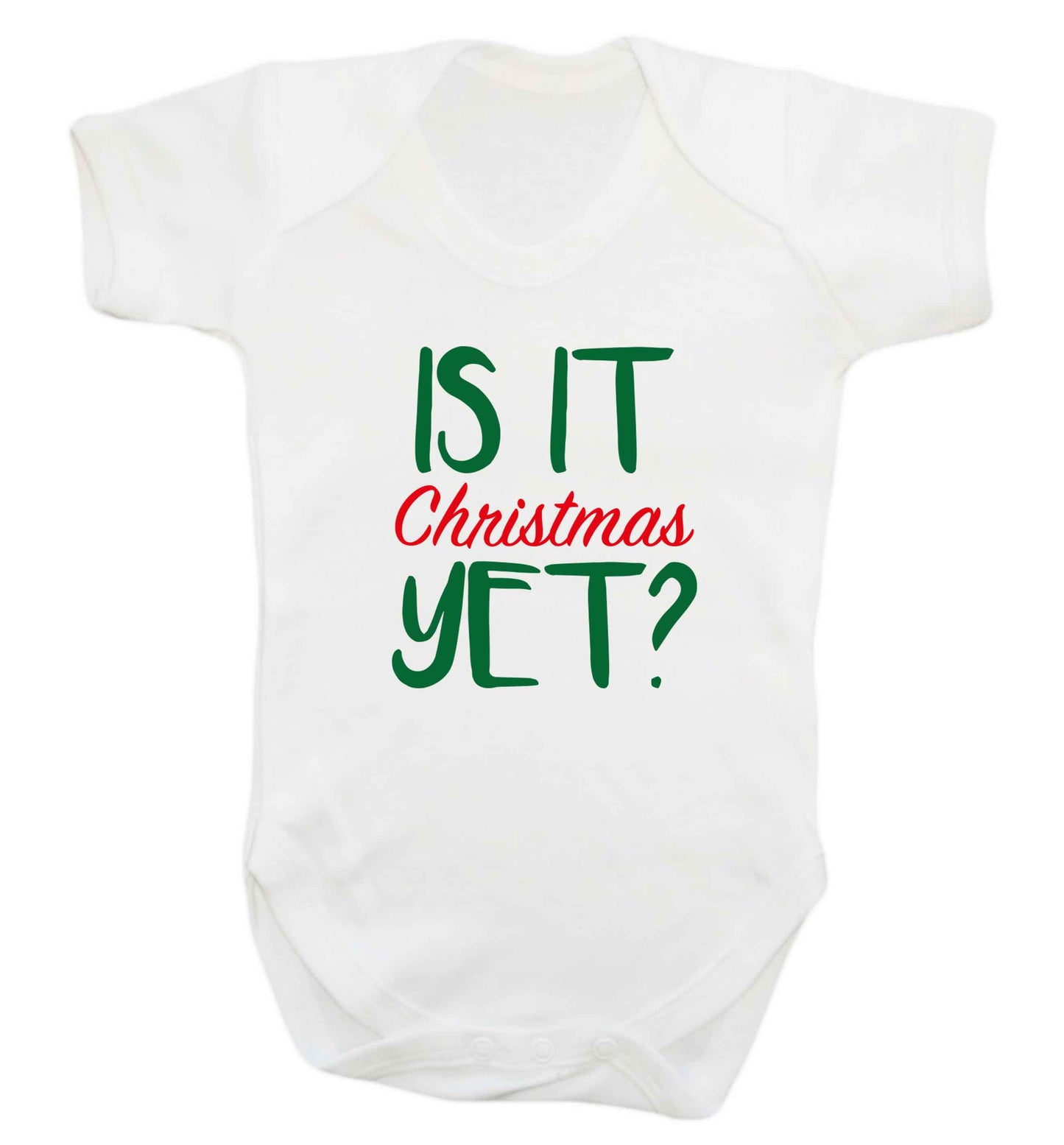 Is it Christmas yet? baby vest white 18-24 months