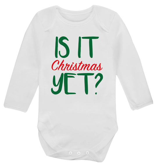 Is it Christmas yet? Baby Vest long sleeved white 6-12 months