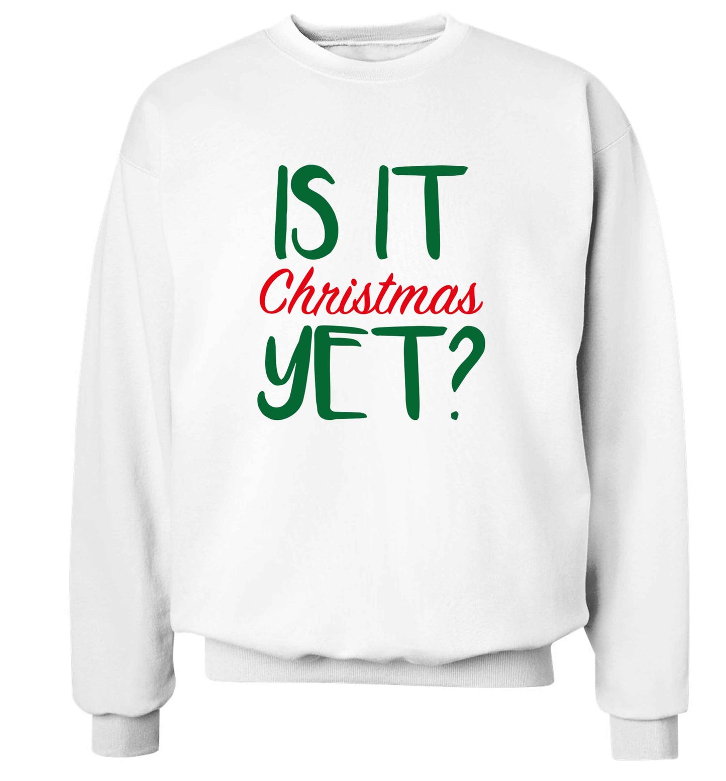 Is it Christmas yet? adult's unisex white sweater 2XL