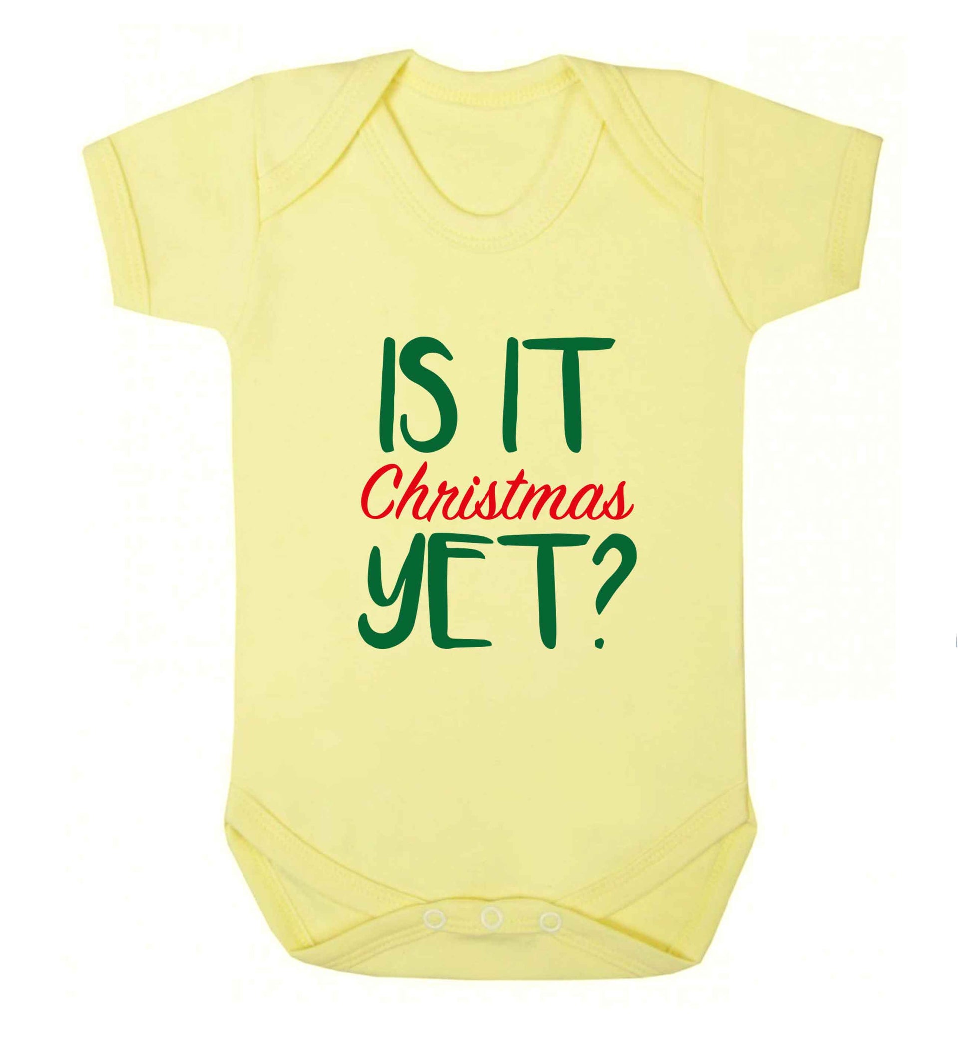Is it Christmas yet? baby vest pale yellow 18-24 months