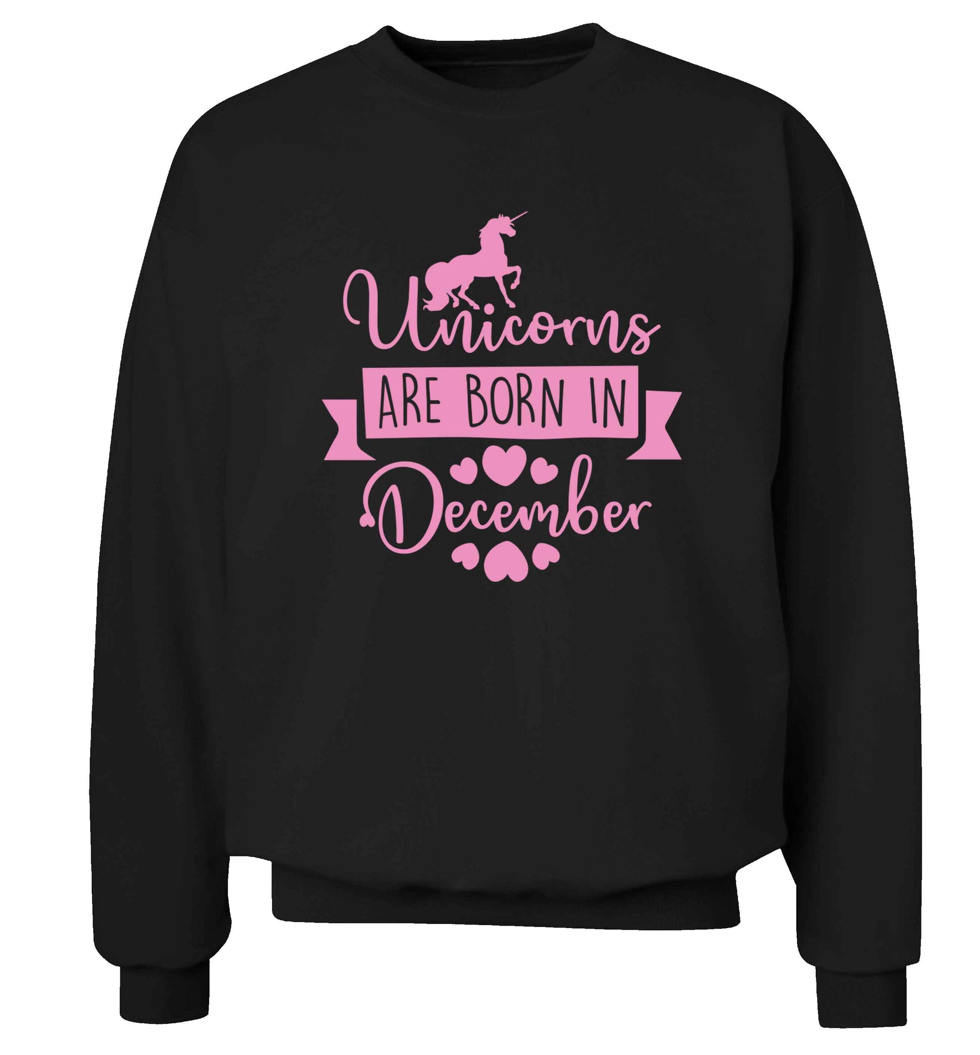 Unicorns are born in December Adult's unisex black Sweater 2XL