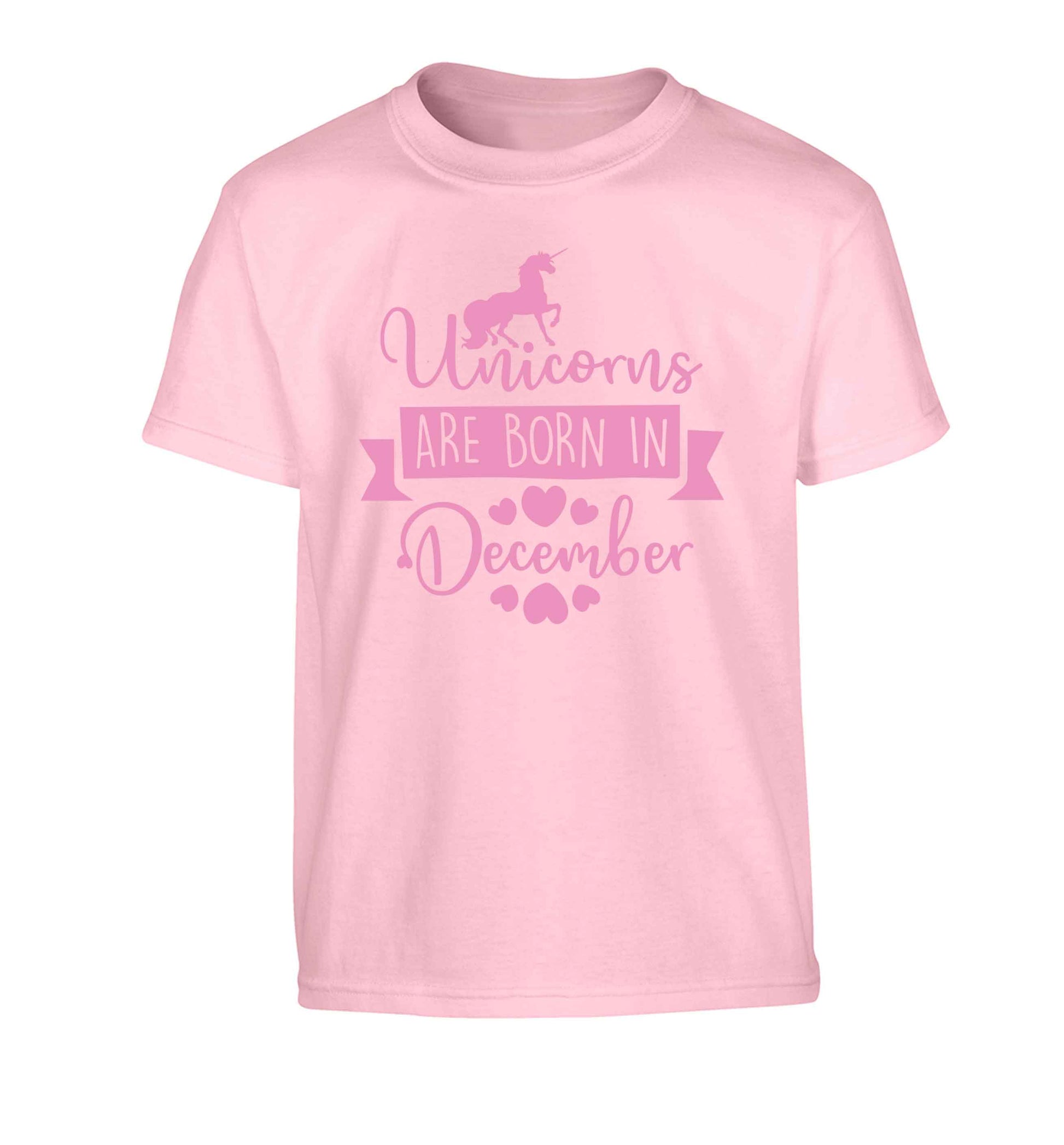 Unicorns are born in December Children's light pink Tshirt 12-13 Years