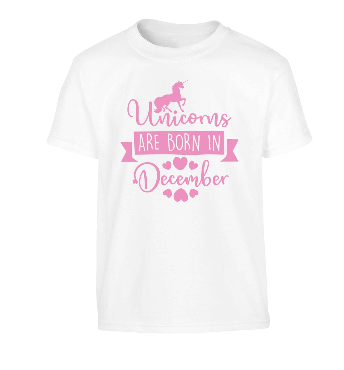 Unicorns are born in December Children's white Tshirt 12-13 Years