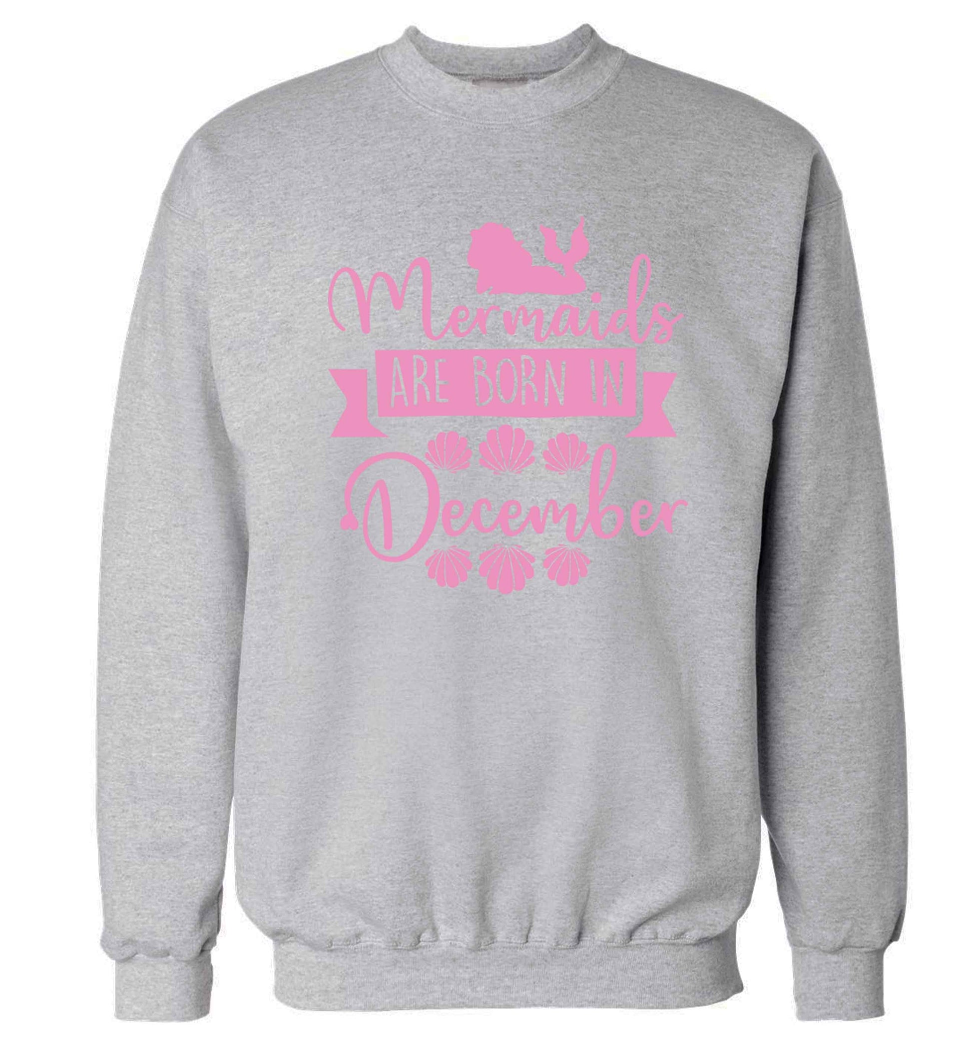 Mermaids are born in December Adult's unisex grey Sweater 2XL