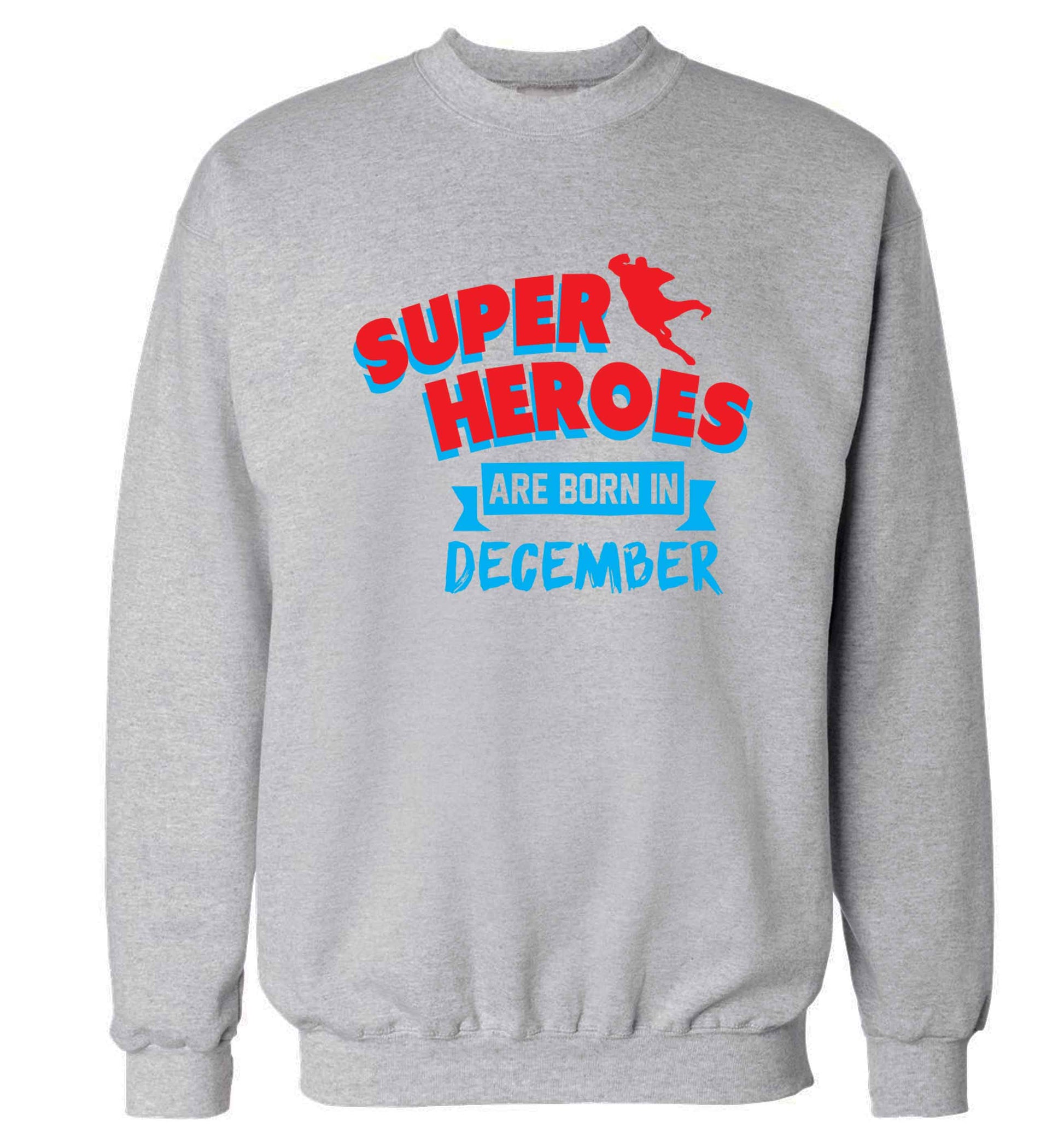 Superheroes are born in December Adult's unisex grey Sweater 2XL