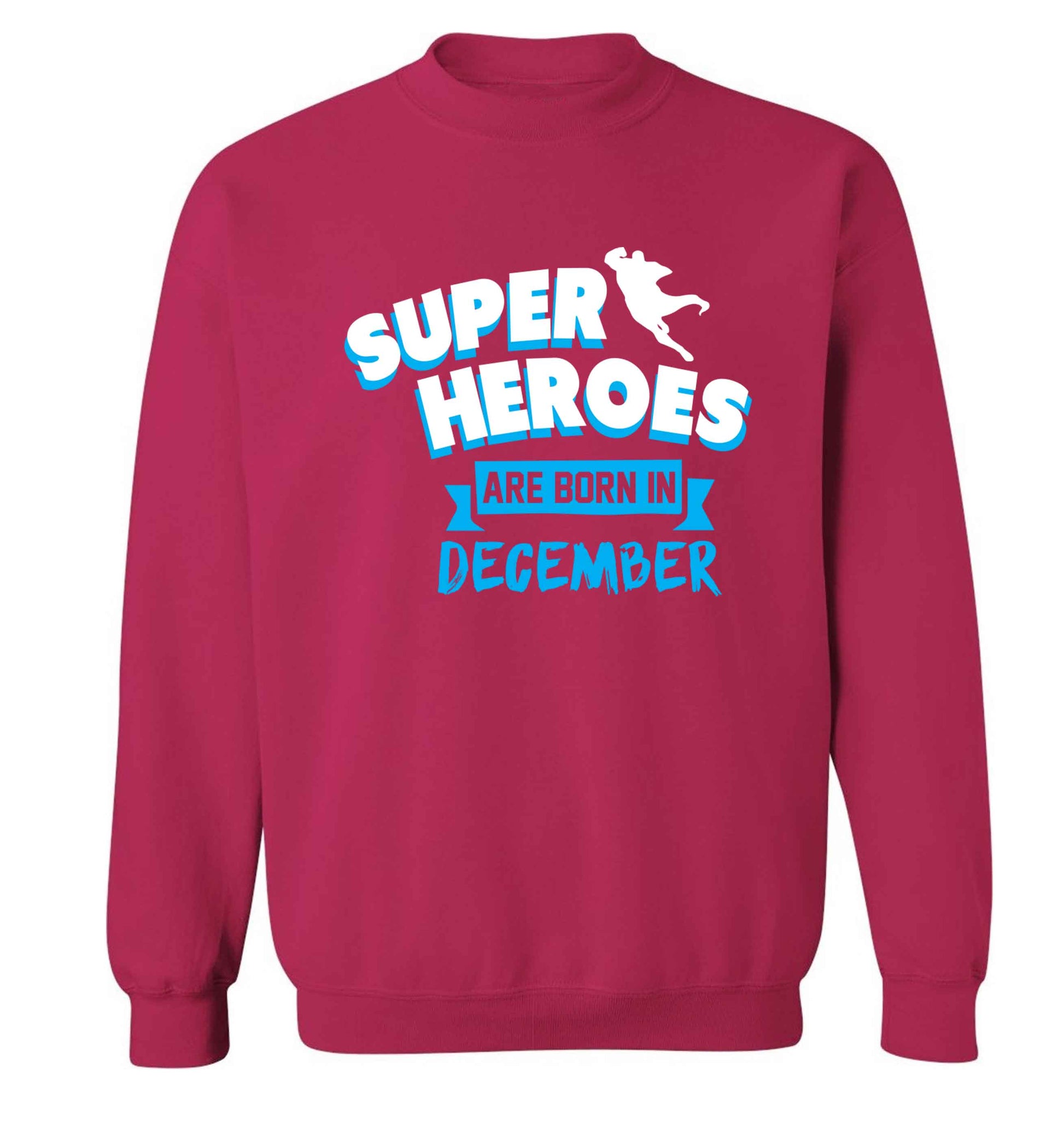 Superheroes are born in December Adult's unisex pink Sweater 2XL