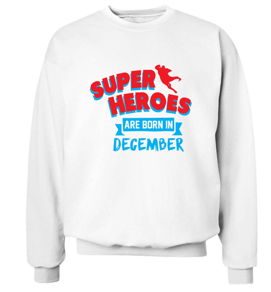 Superheroes are born in December Adult's unisex white Sweater 2XL