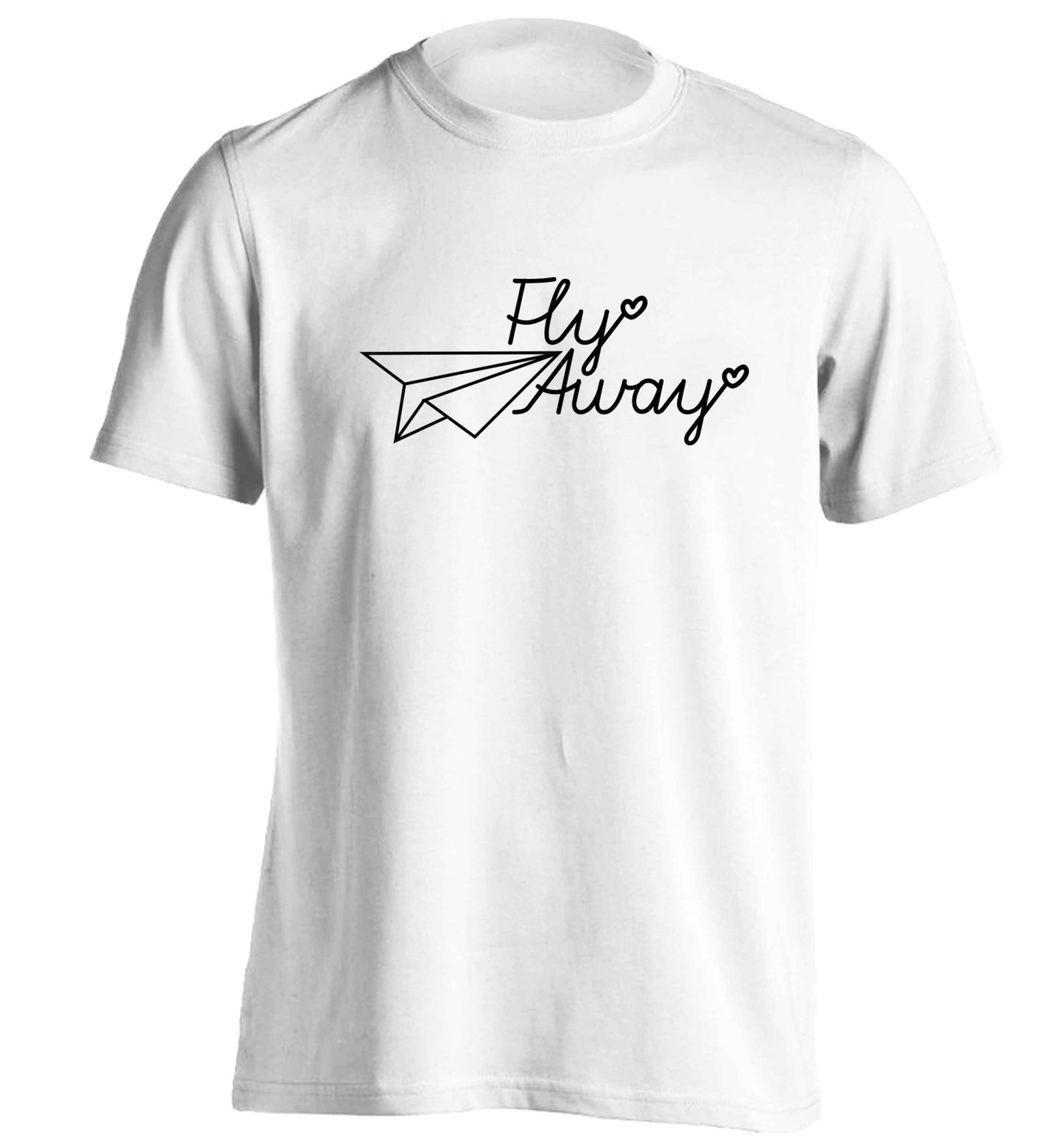 Fly away adults unisex white Tshirt 2XL