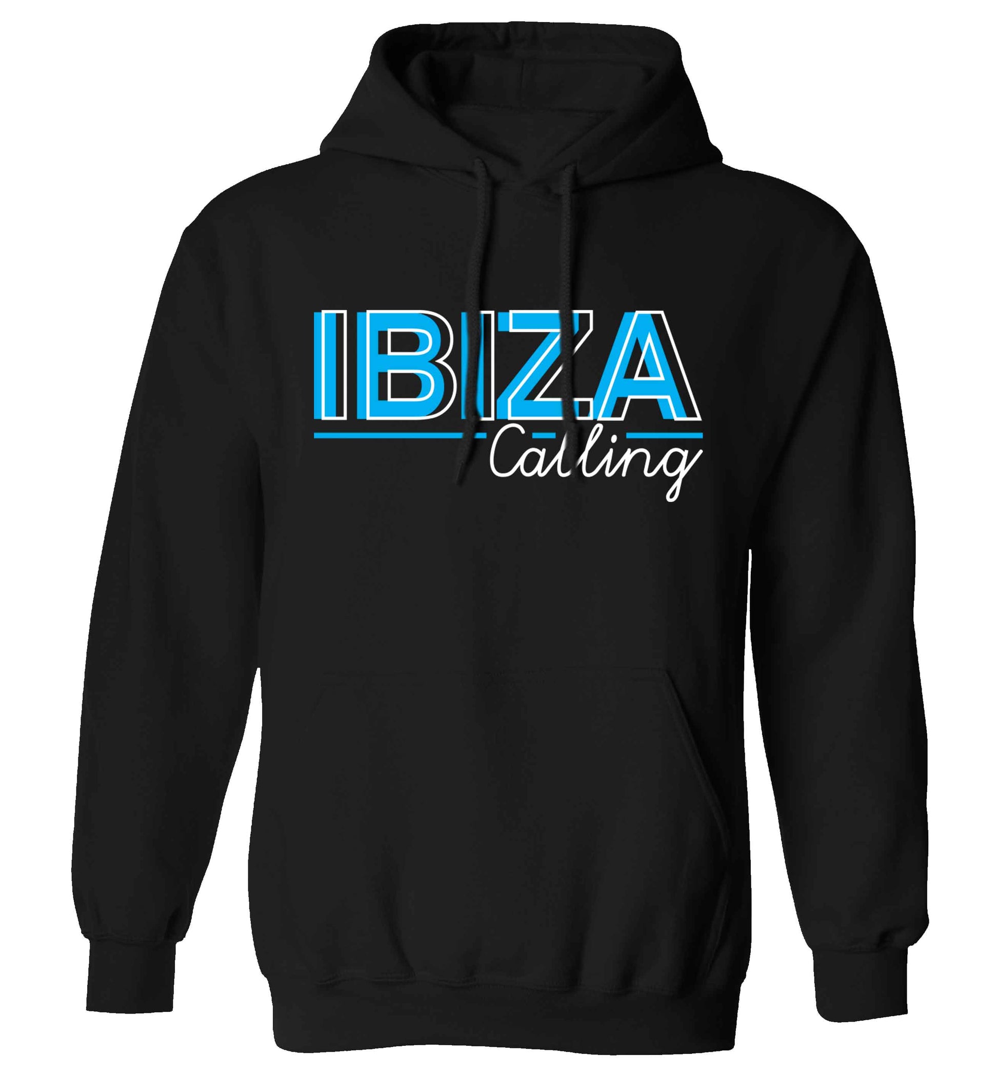 Ibiza calling adults unisex black hoodie 2XL