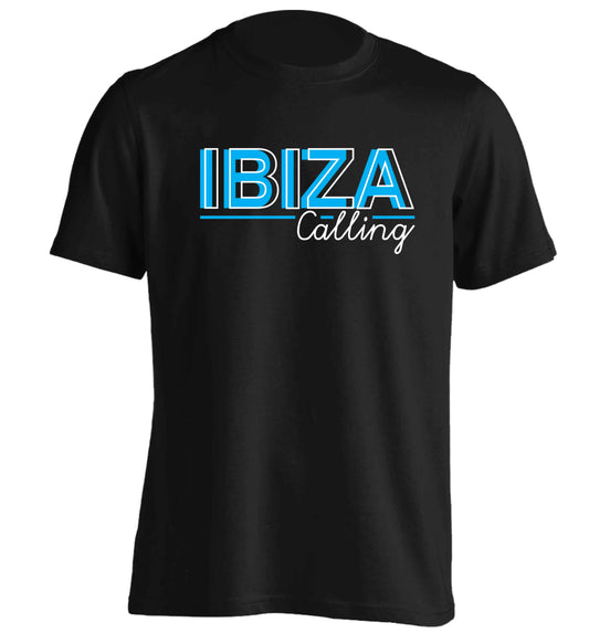 Ibiza calling adults unisex black Tshirt 2XL