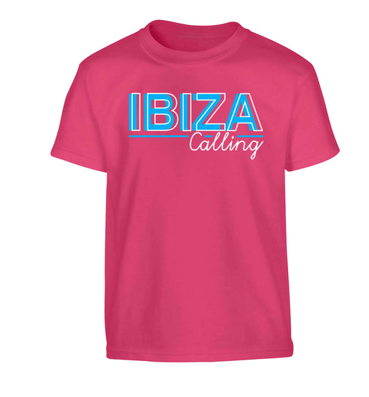 Ibiza calling Children's pink Tshirt 12-13 Years