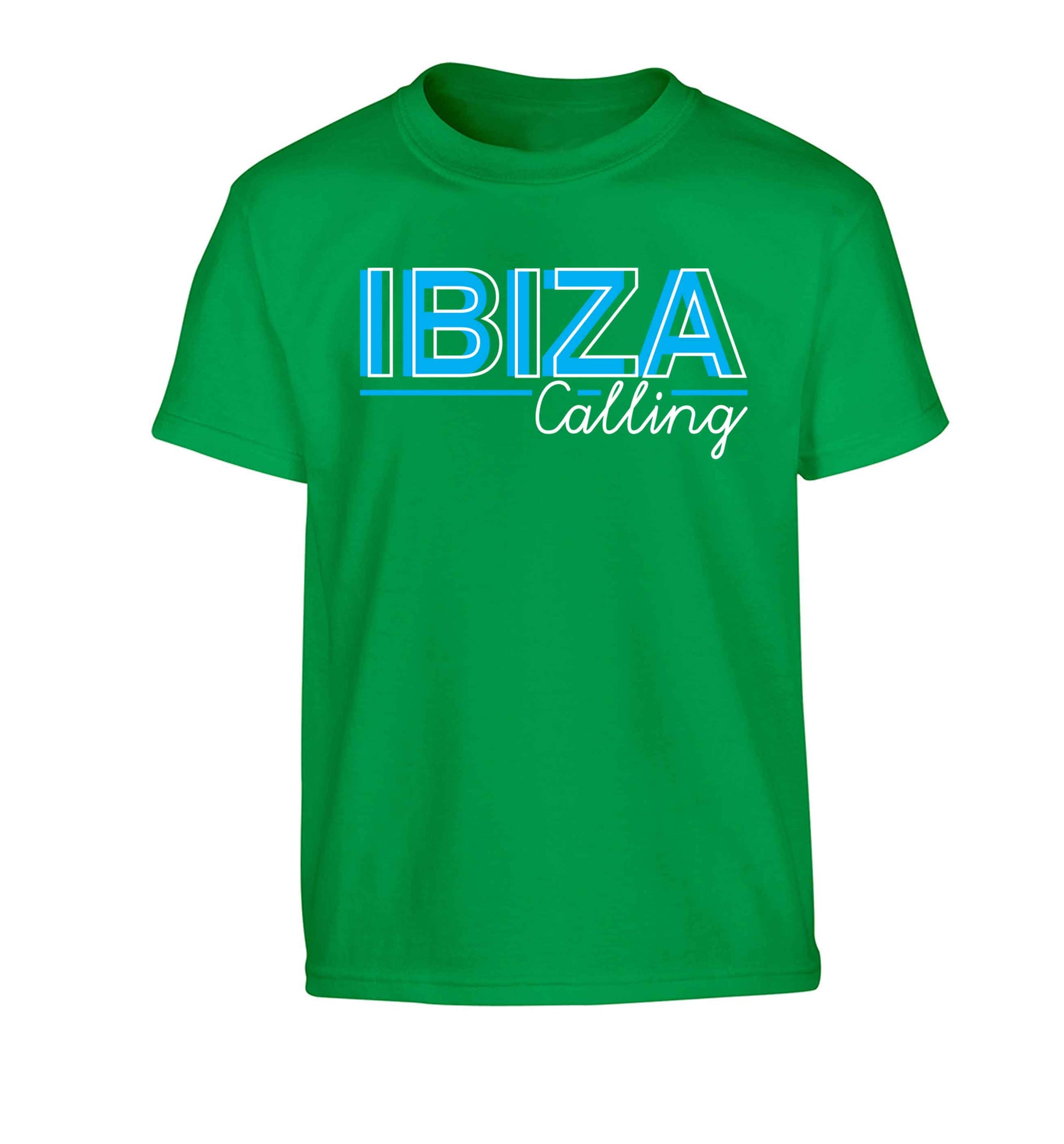 Ibiza calling Children's green Tshirt 12-13 Years