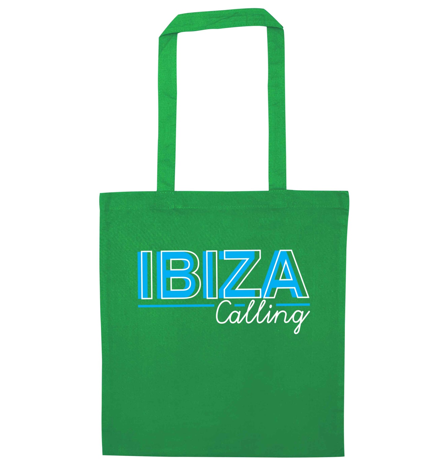 Ibiza calling green tote bag