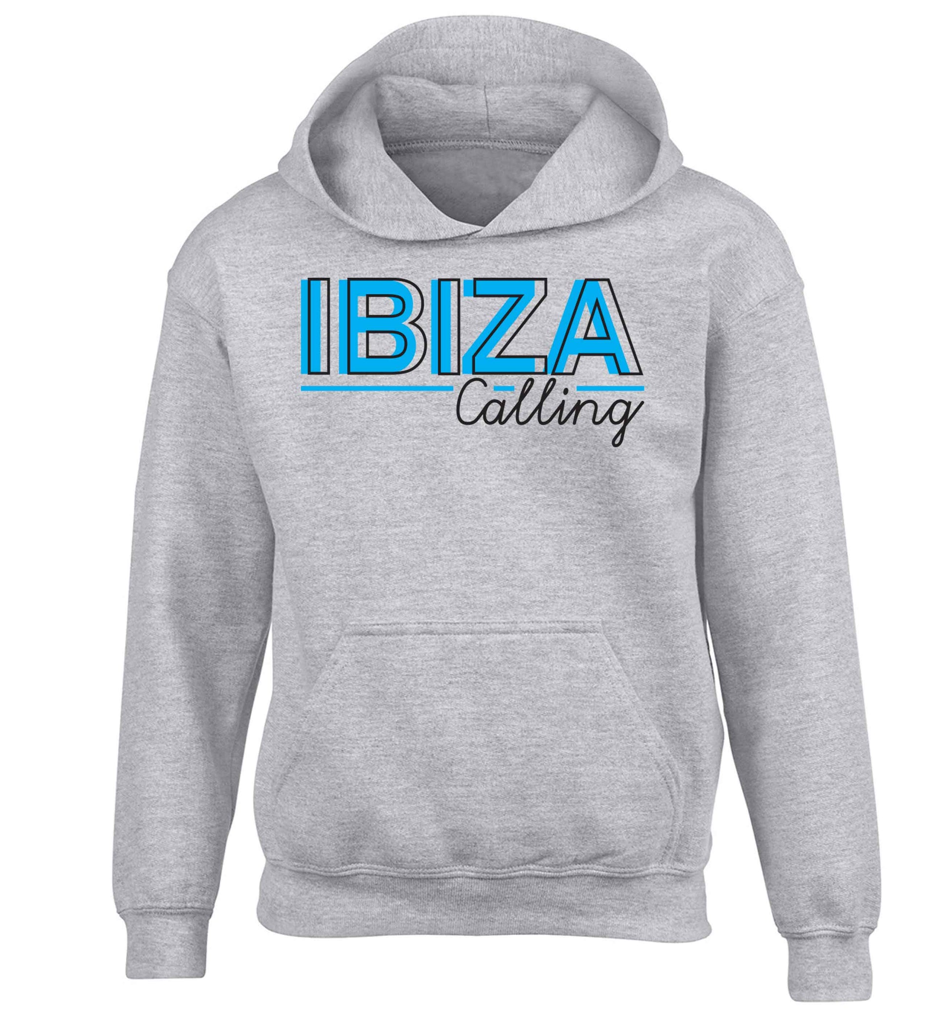 Ibiza calling children's grey hoodie 12-13 Years