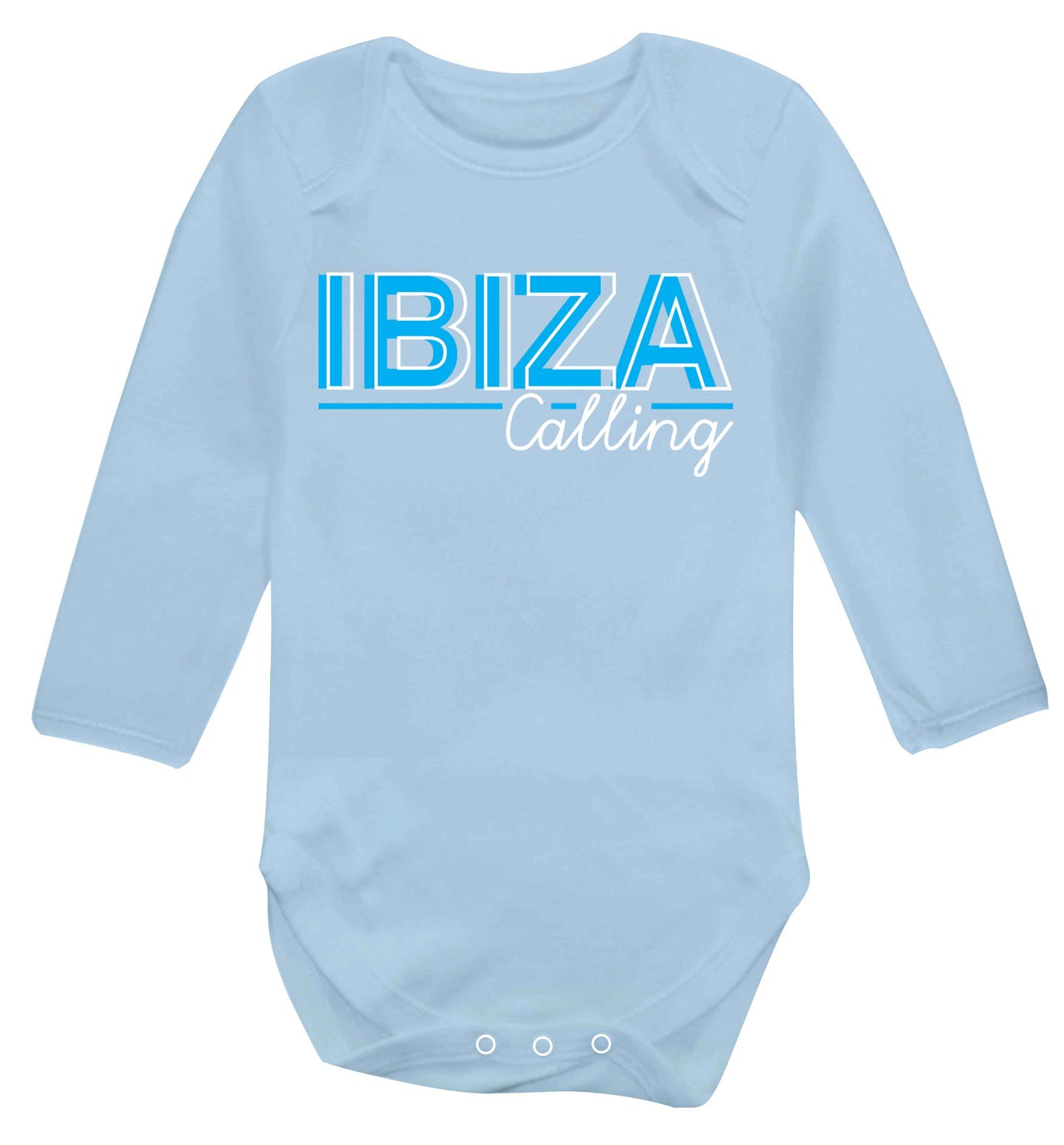Ibiza calling Baby Vest long sleeved pale blue 6-12 months