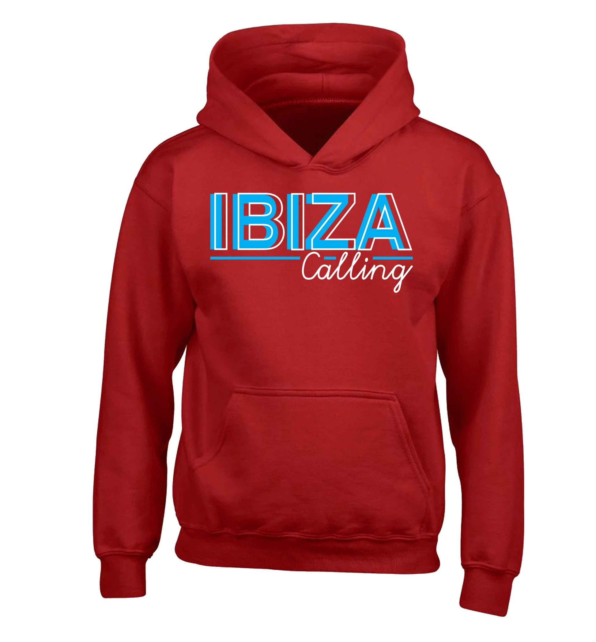 Ibiza calling children's red hoodie 12-13 Years