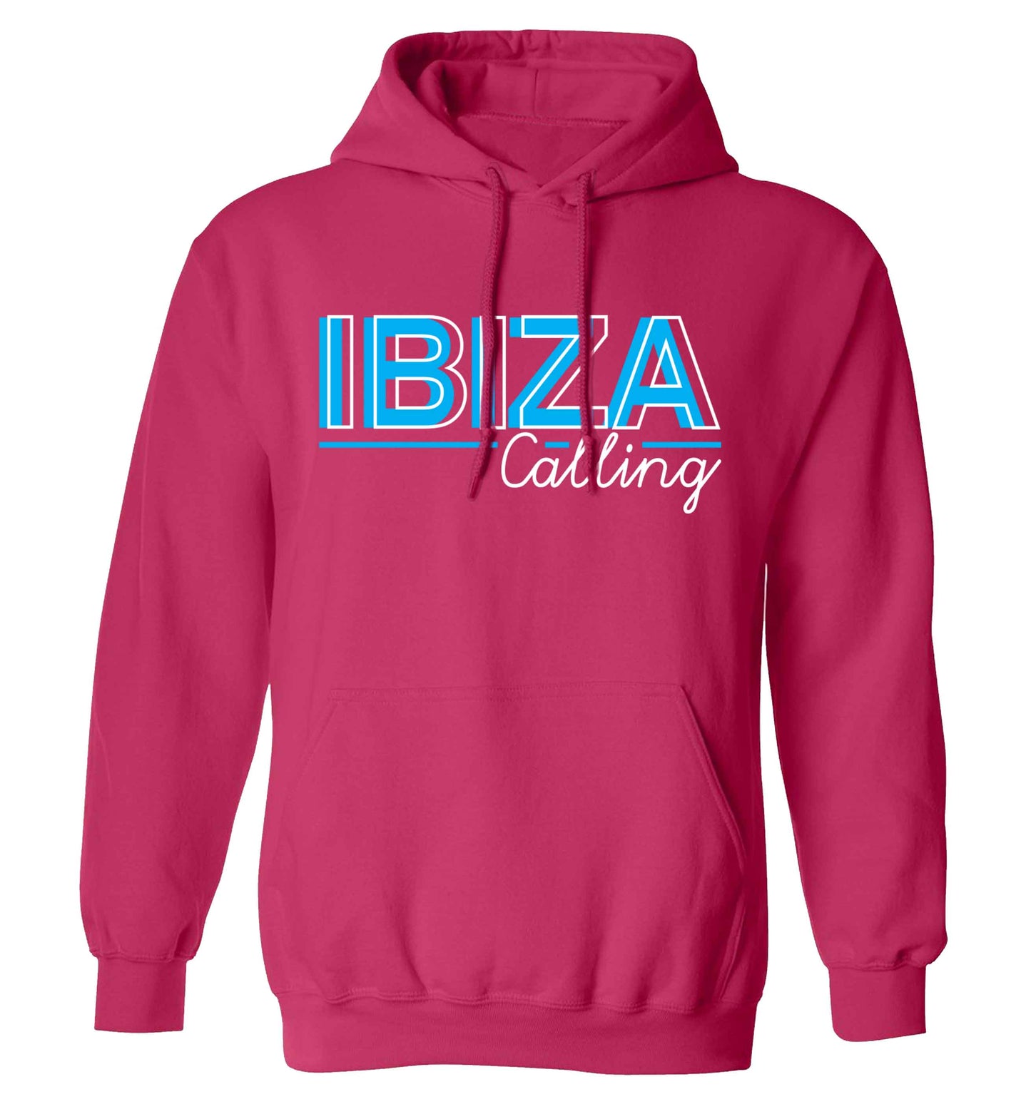 Ibiza calling adults unisex pink hoodie 2XL