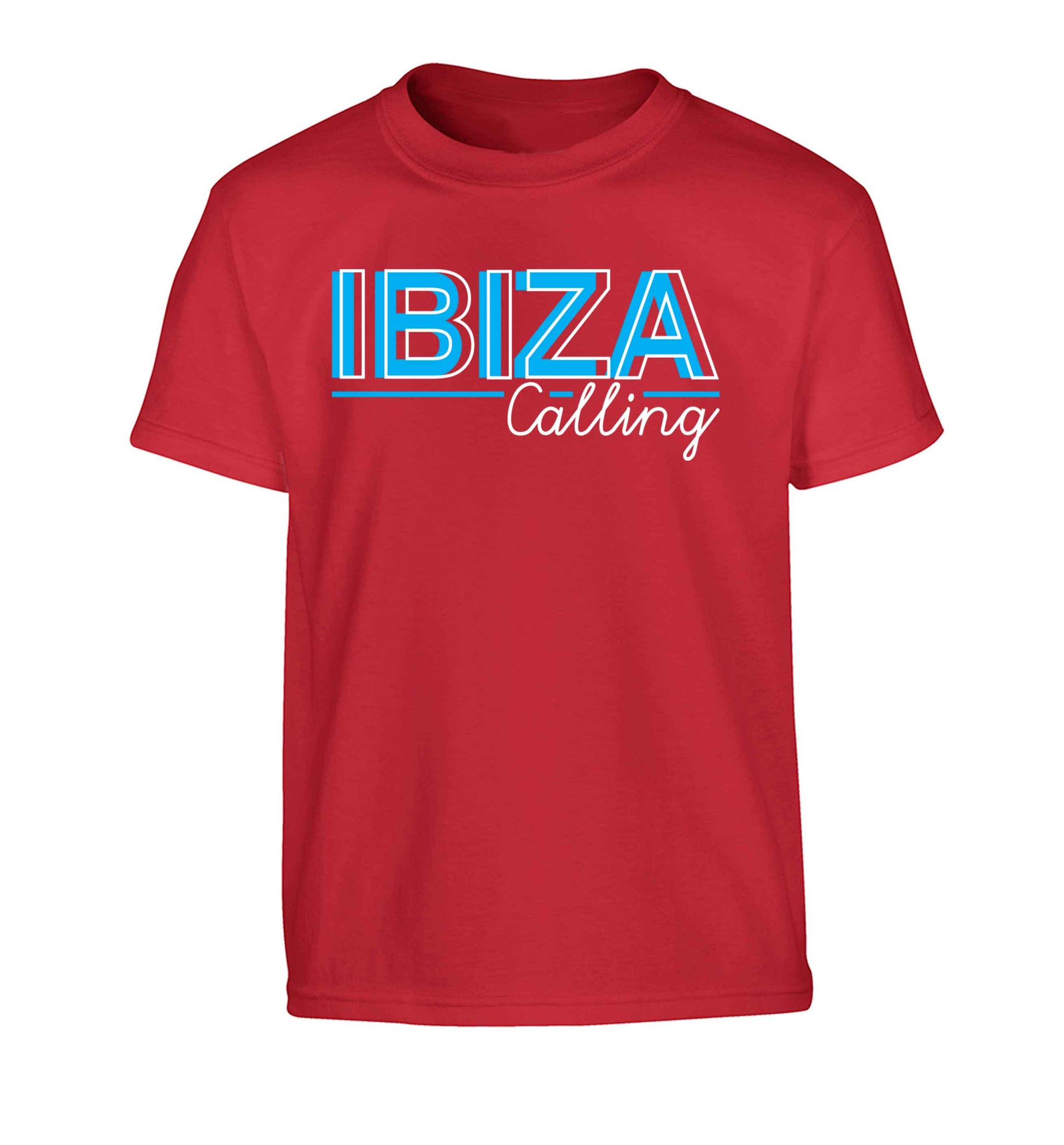 Ibiza calling Children's red Tshirt 12-13 Years