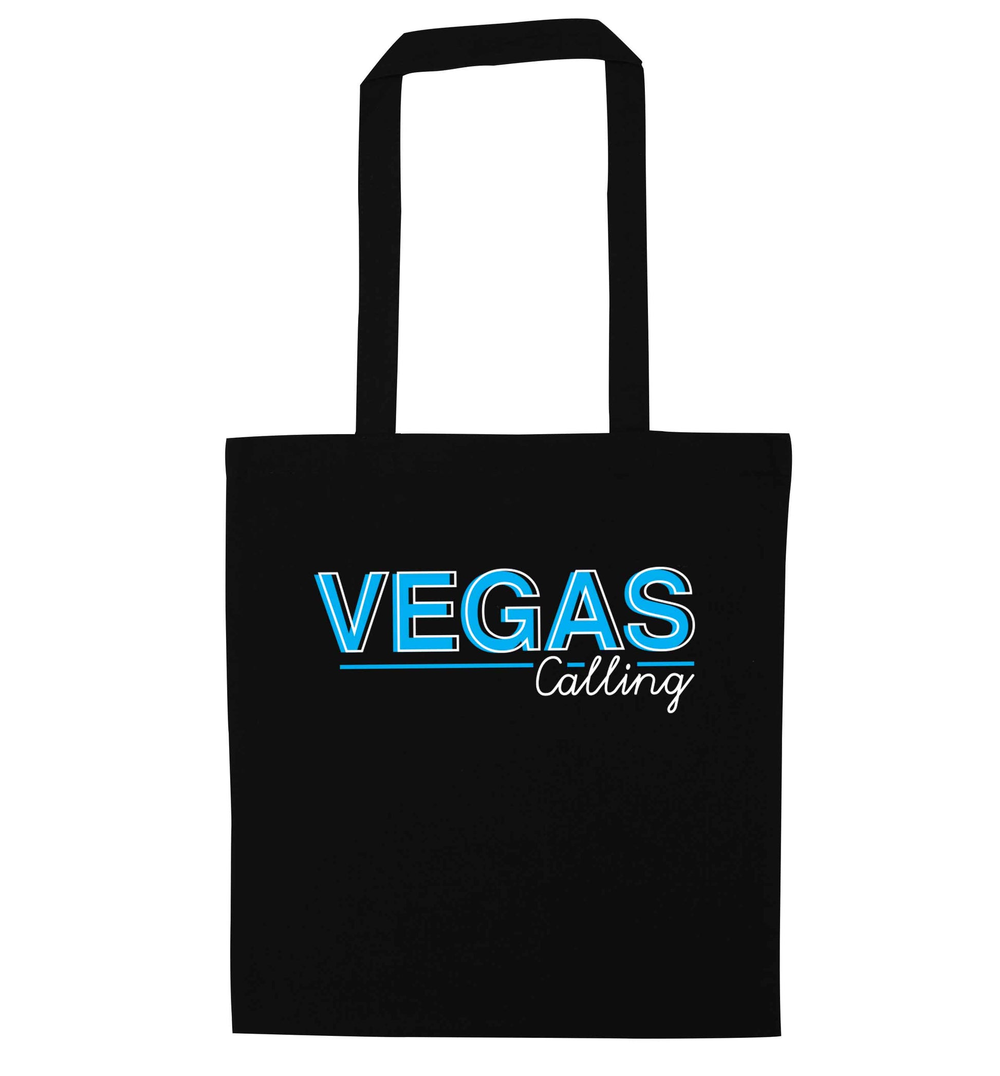 Vegas calling black tote bag