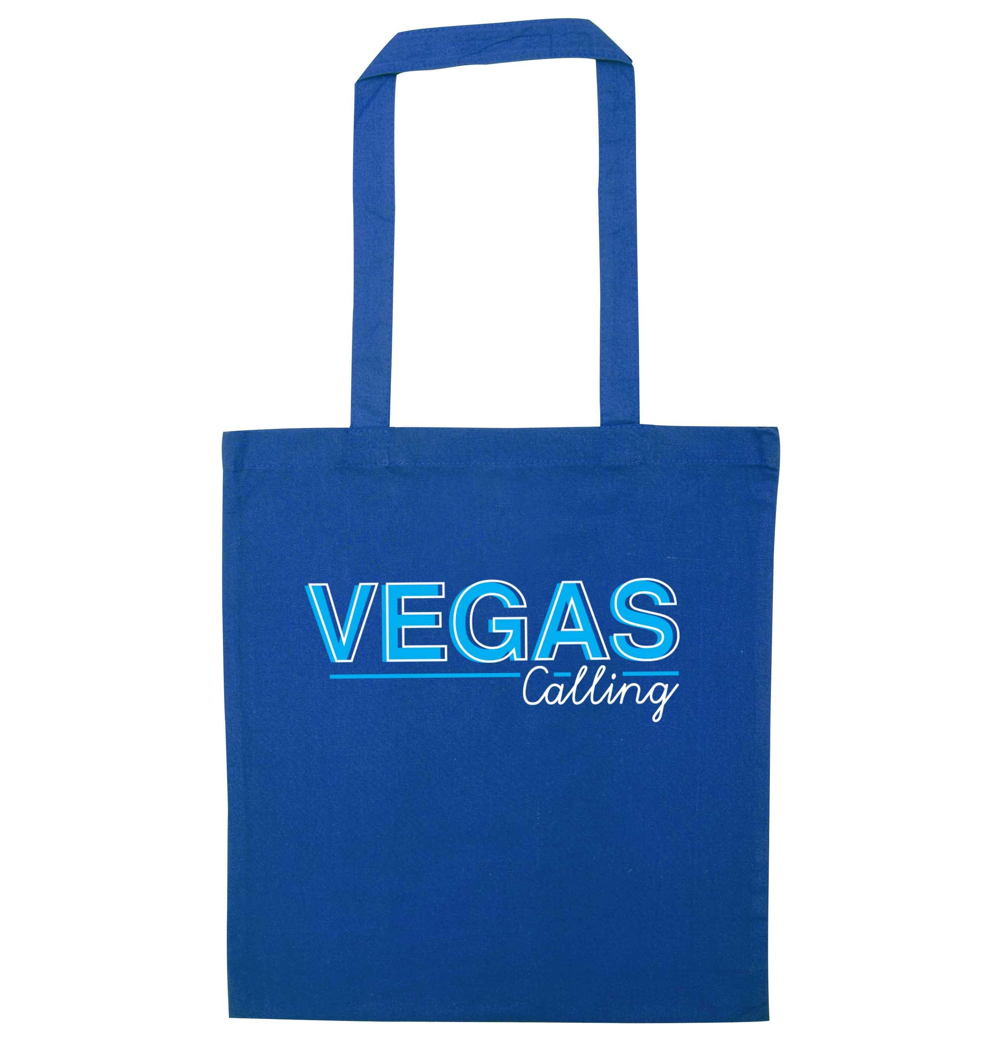 Vegas calling blue tote bag