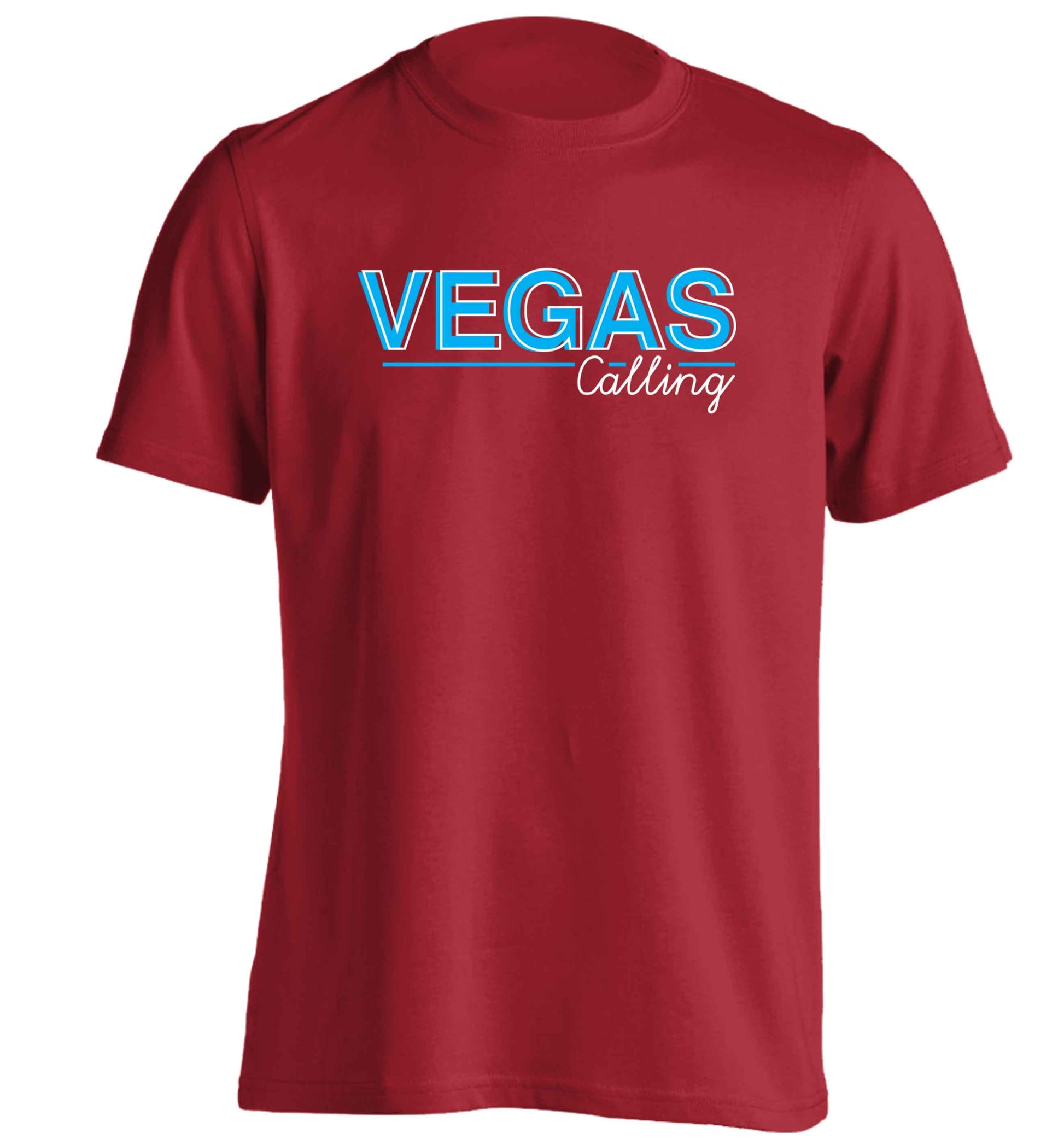 Vegas calling adults unisex red Tshirt 2XL